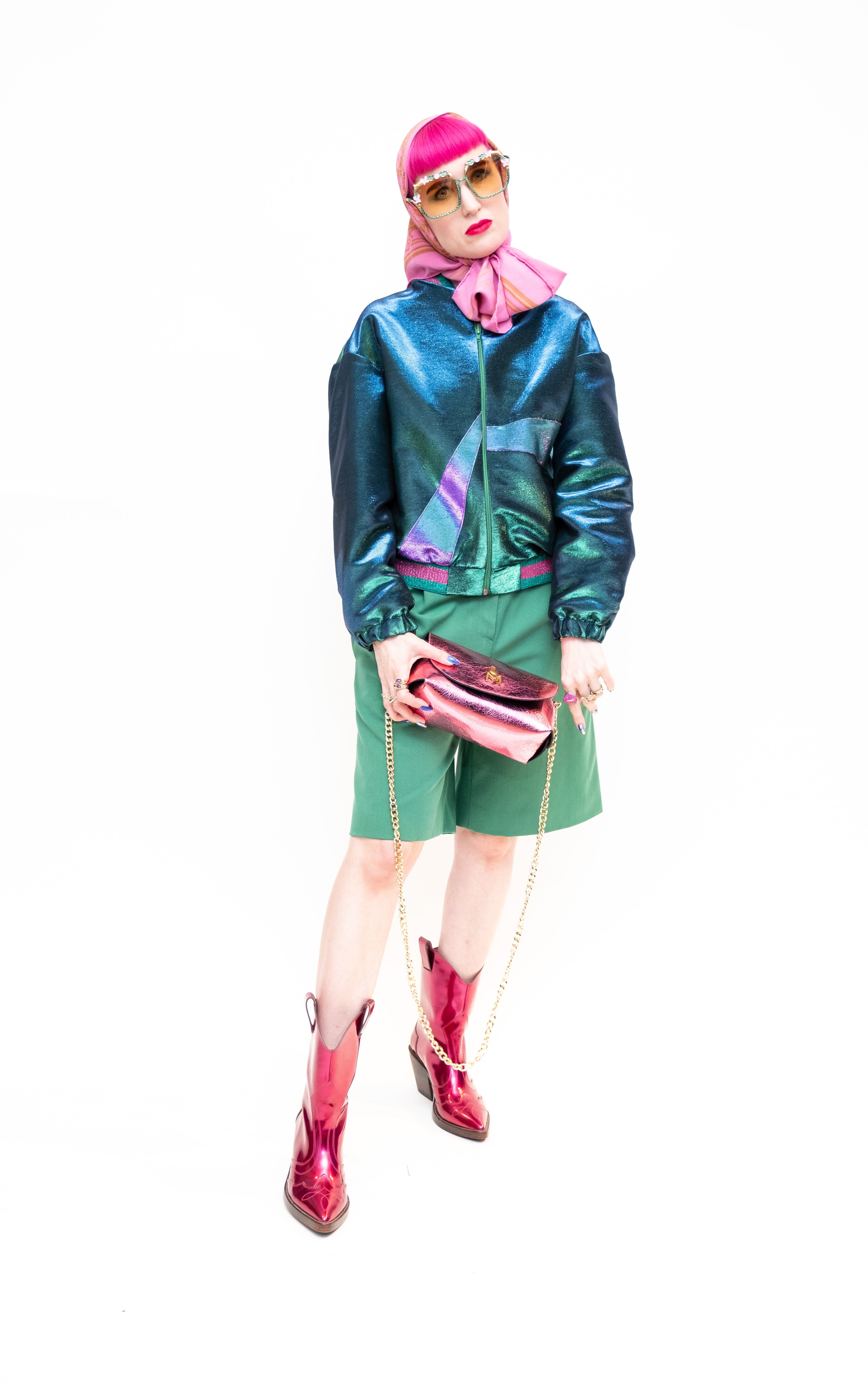 Bomber Jacket Shiny Green