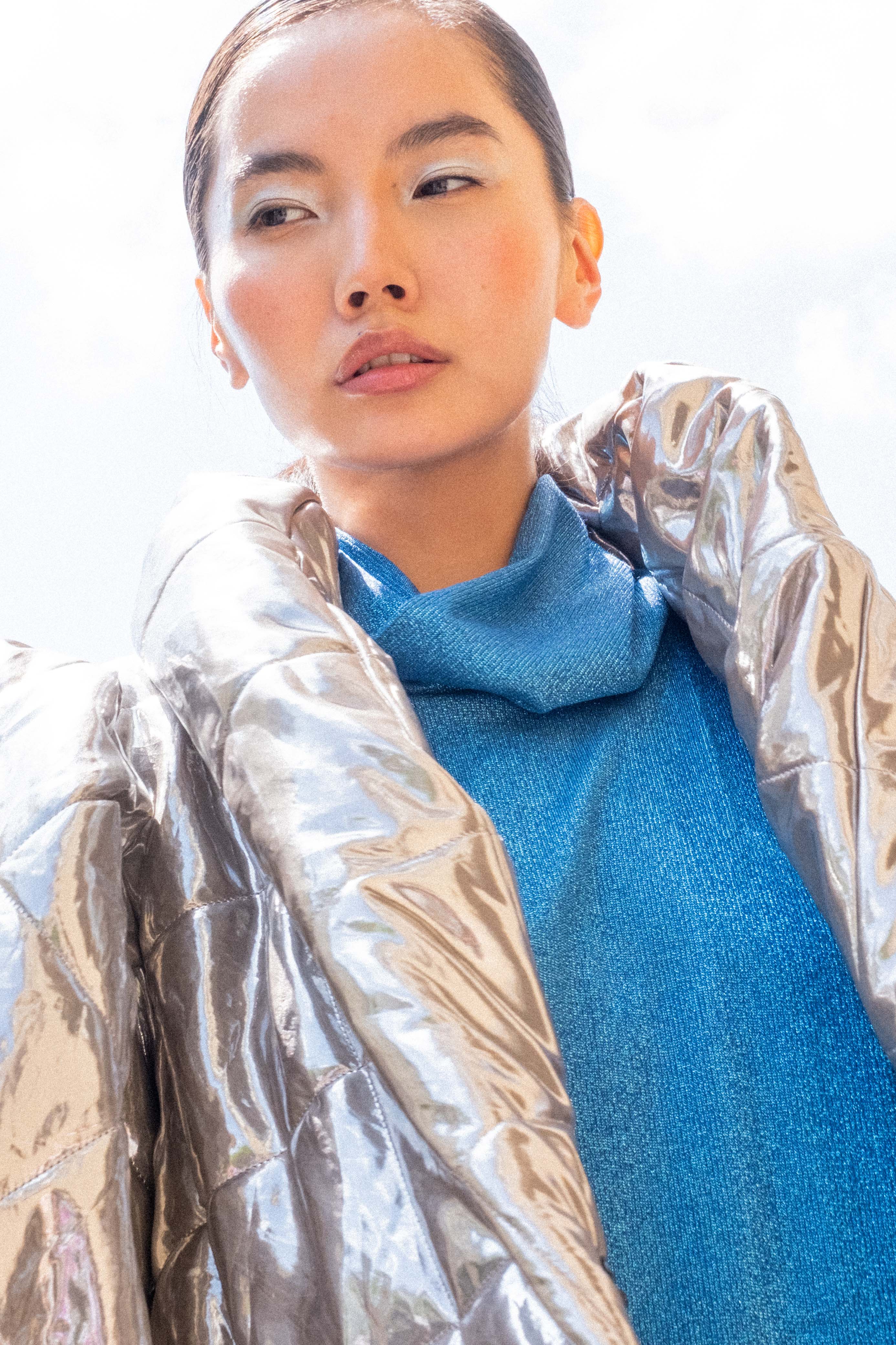 Coat Metallic Silver