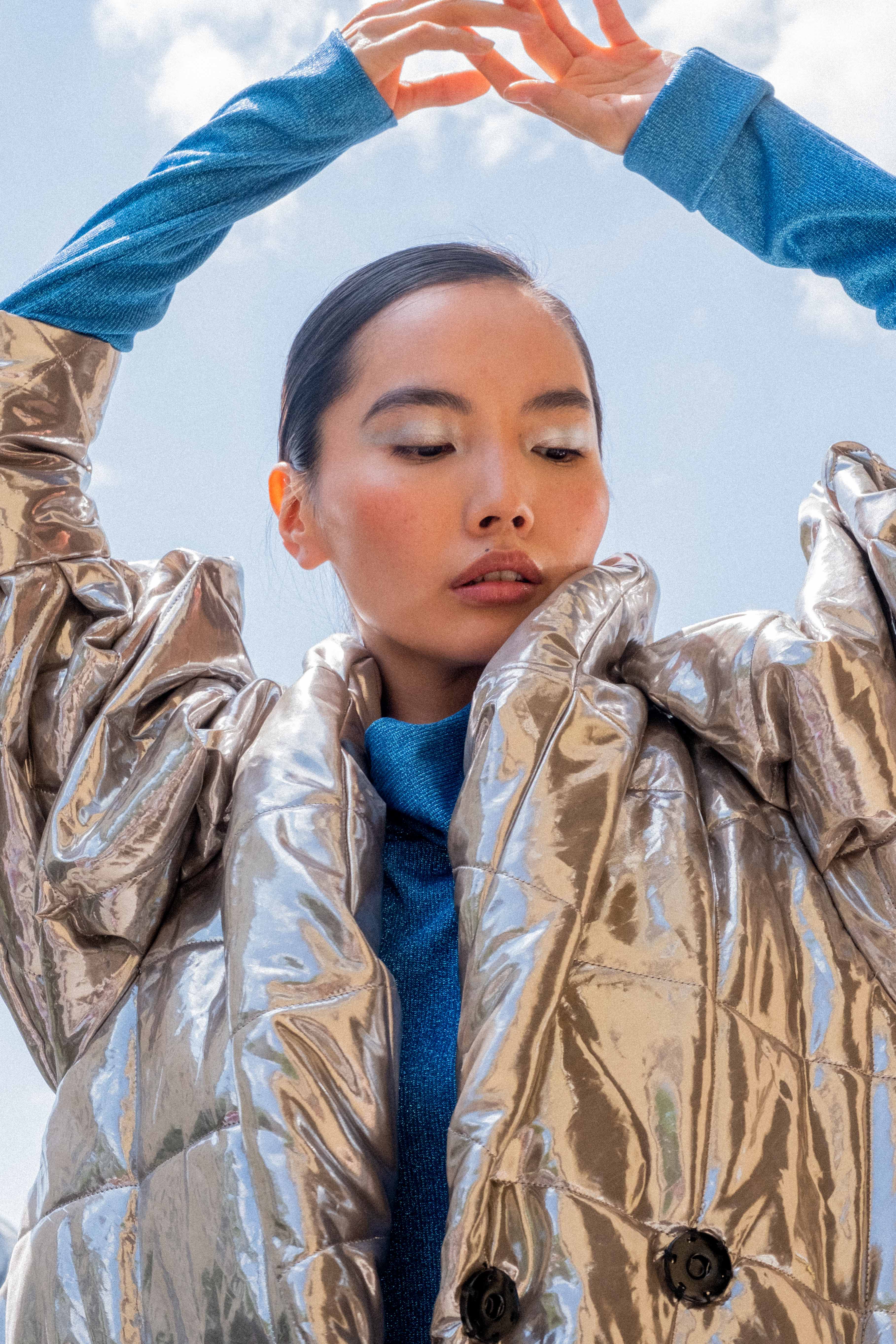 Coat Metallic Silver