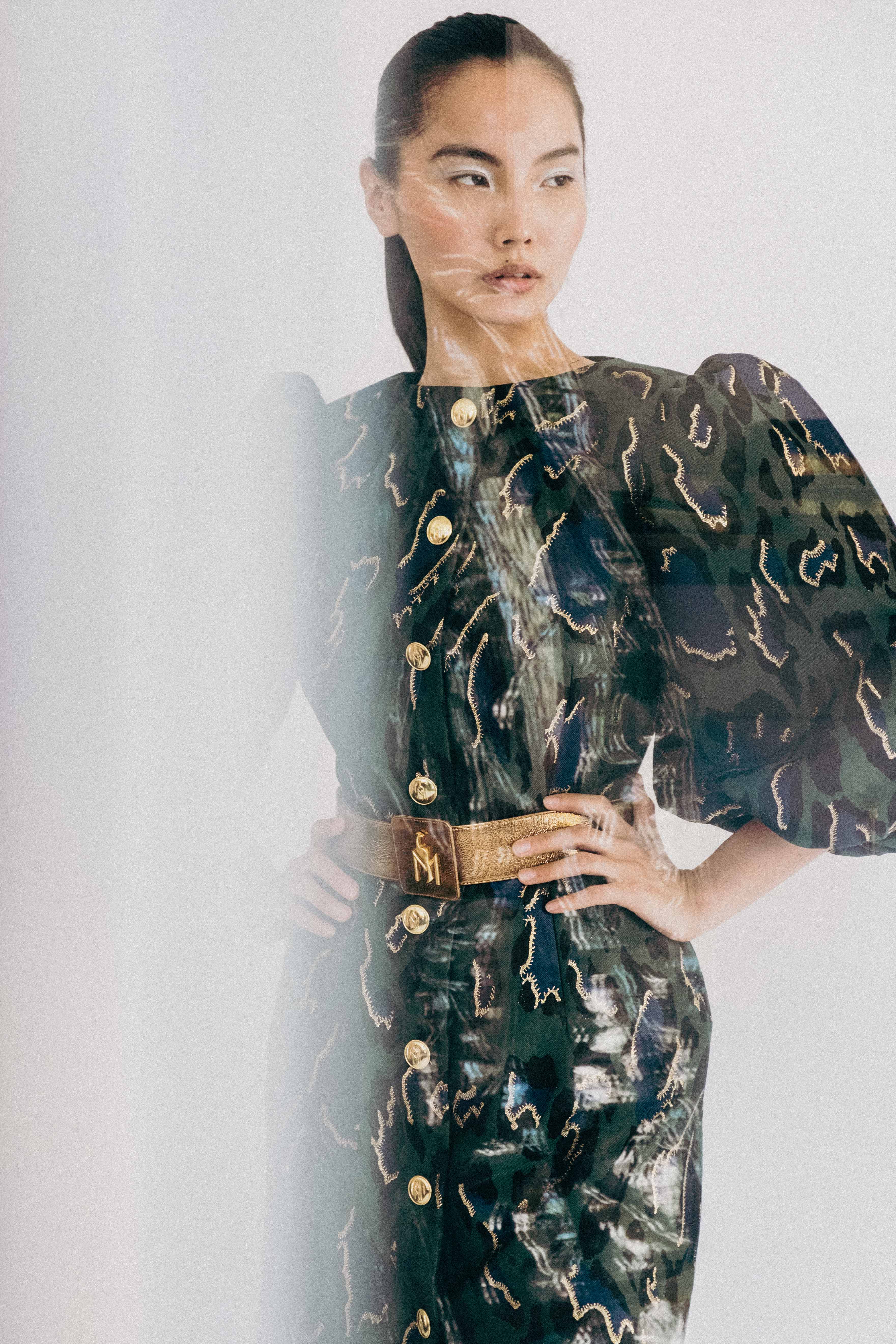 Dress Graphic Animal Print Green