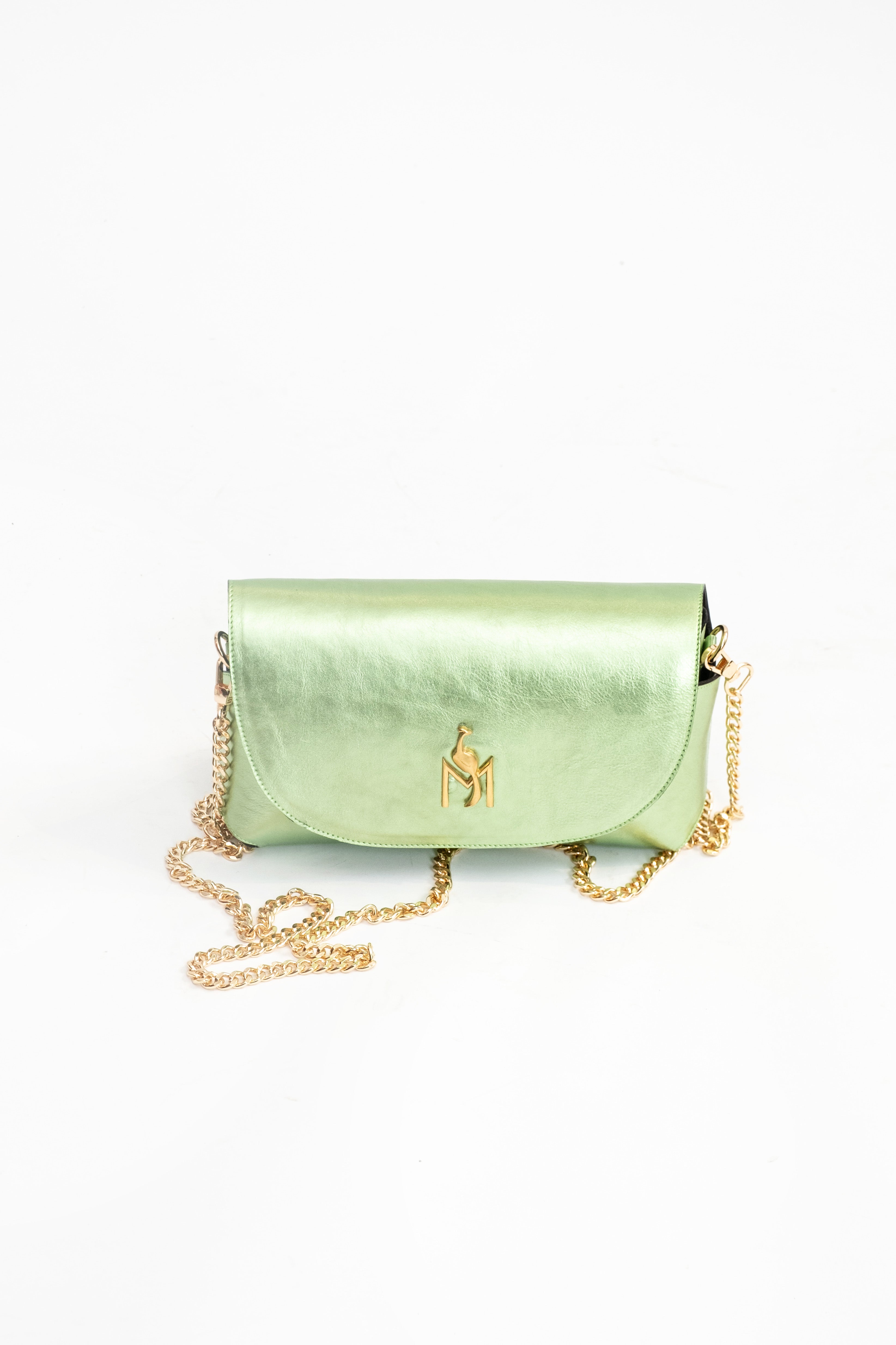 Handmade Bag Metallic Light Green