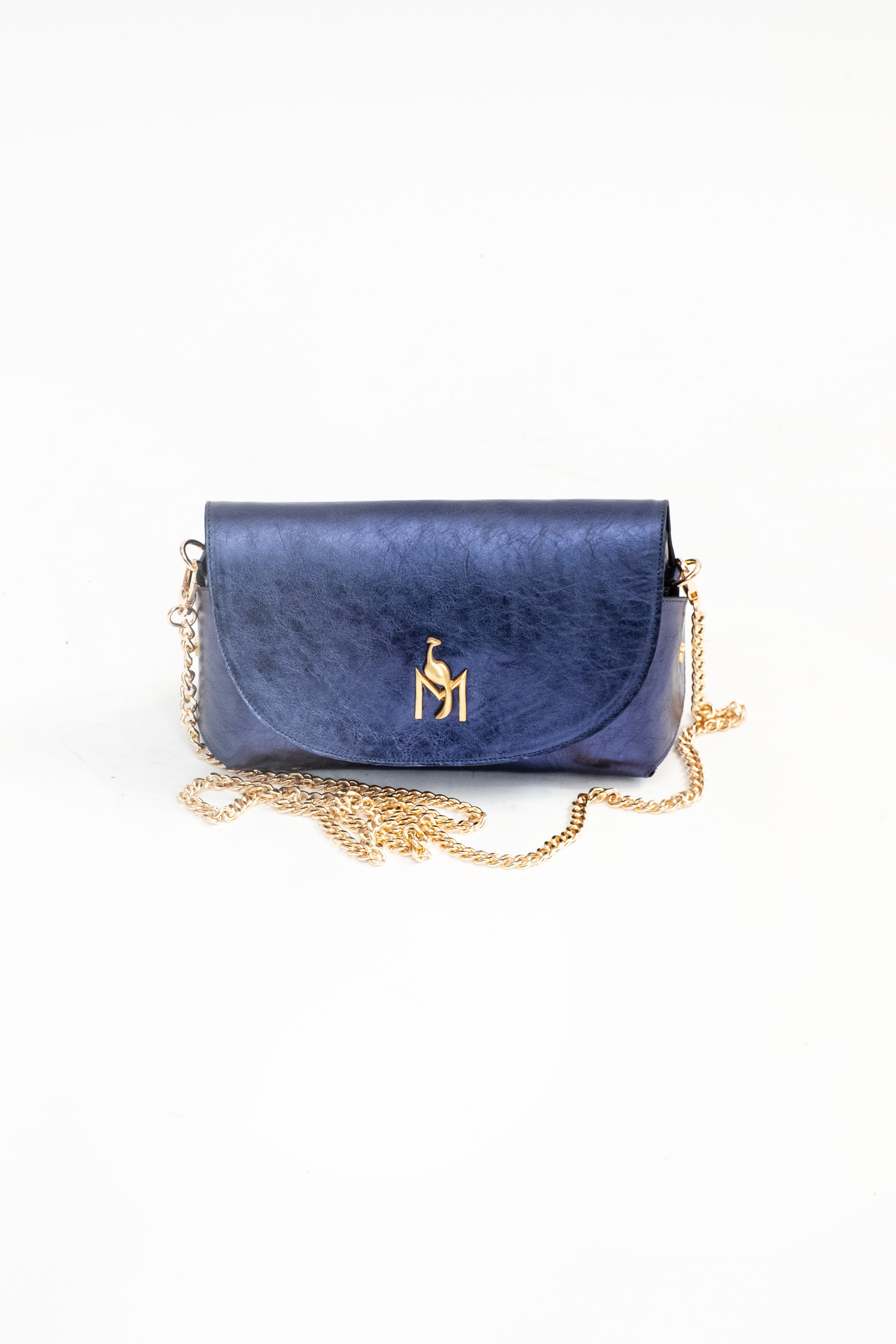 Handmade Bag Metallic Navy