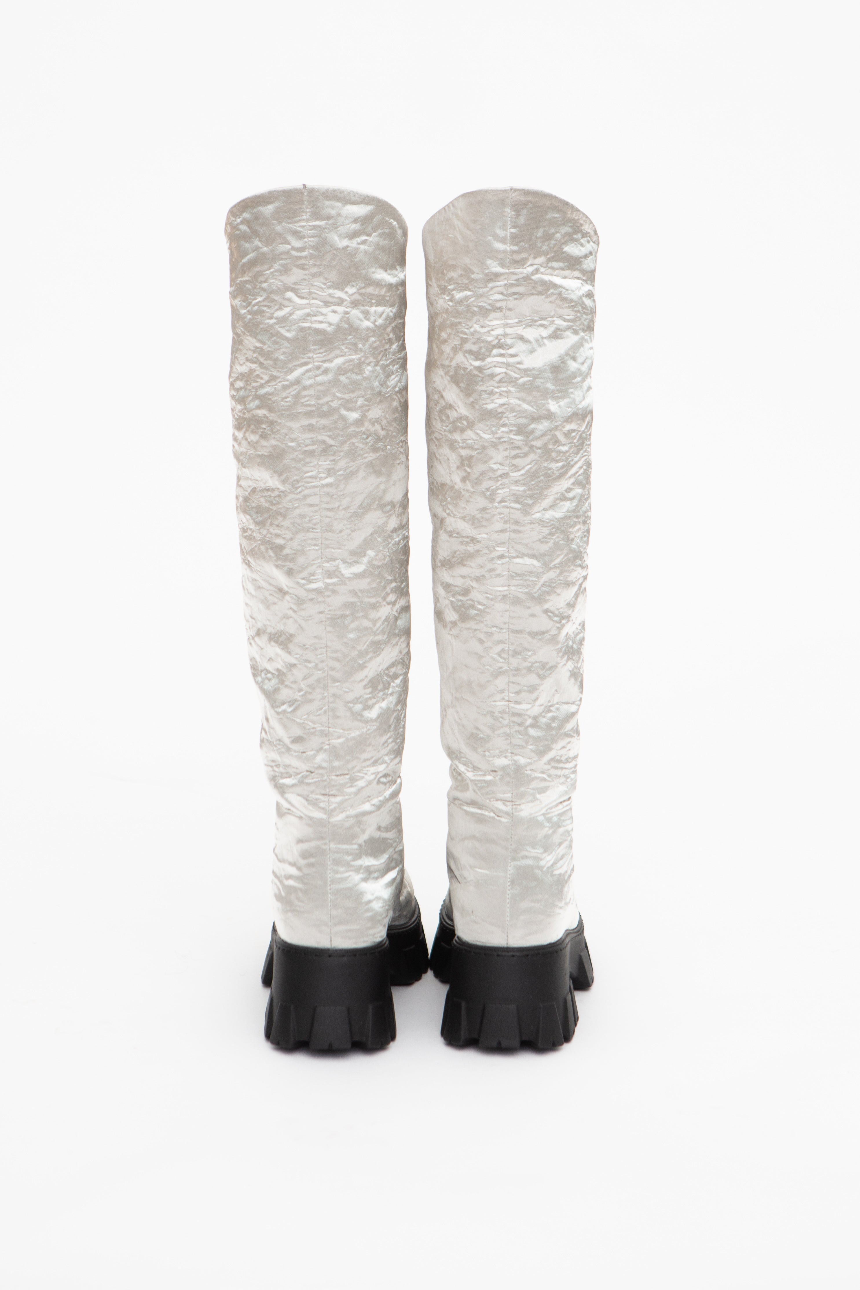 Handmade Boots Silver Metall Low