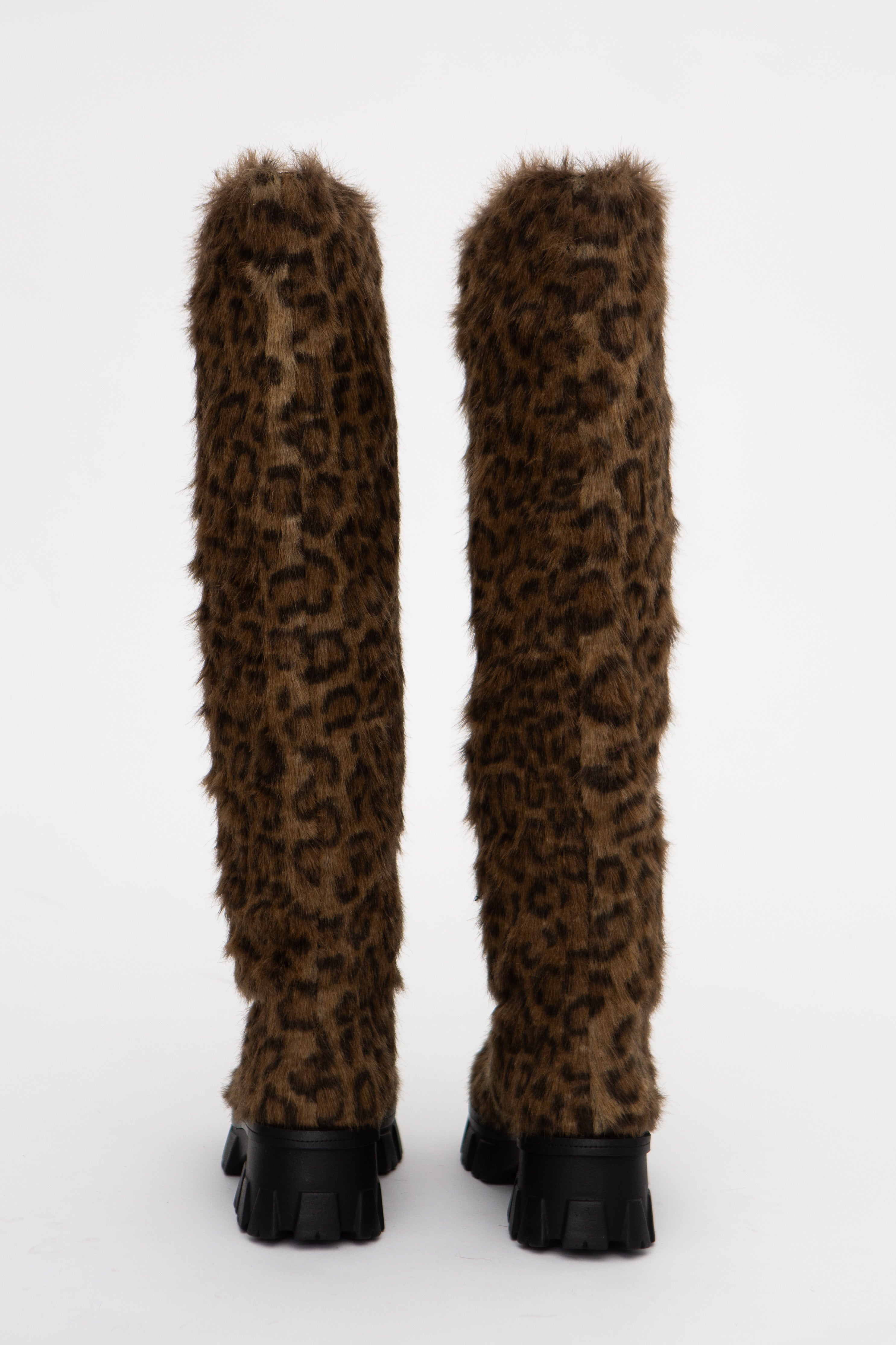 Handmade Boots High Animal Print
