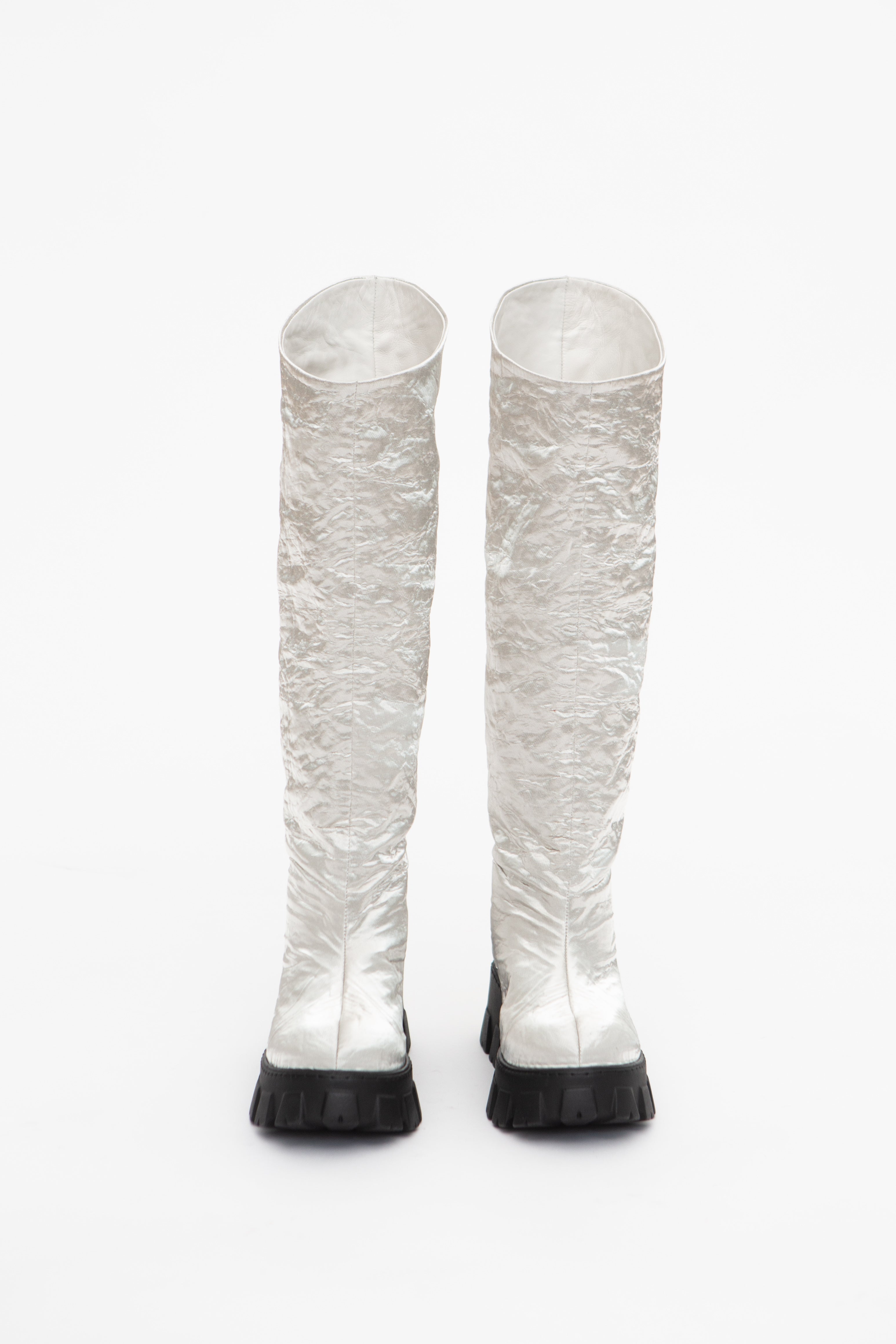 Handmade Boots Silver Metall Low