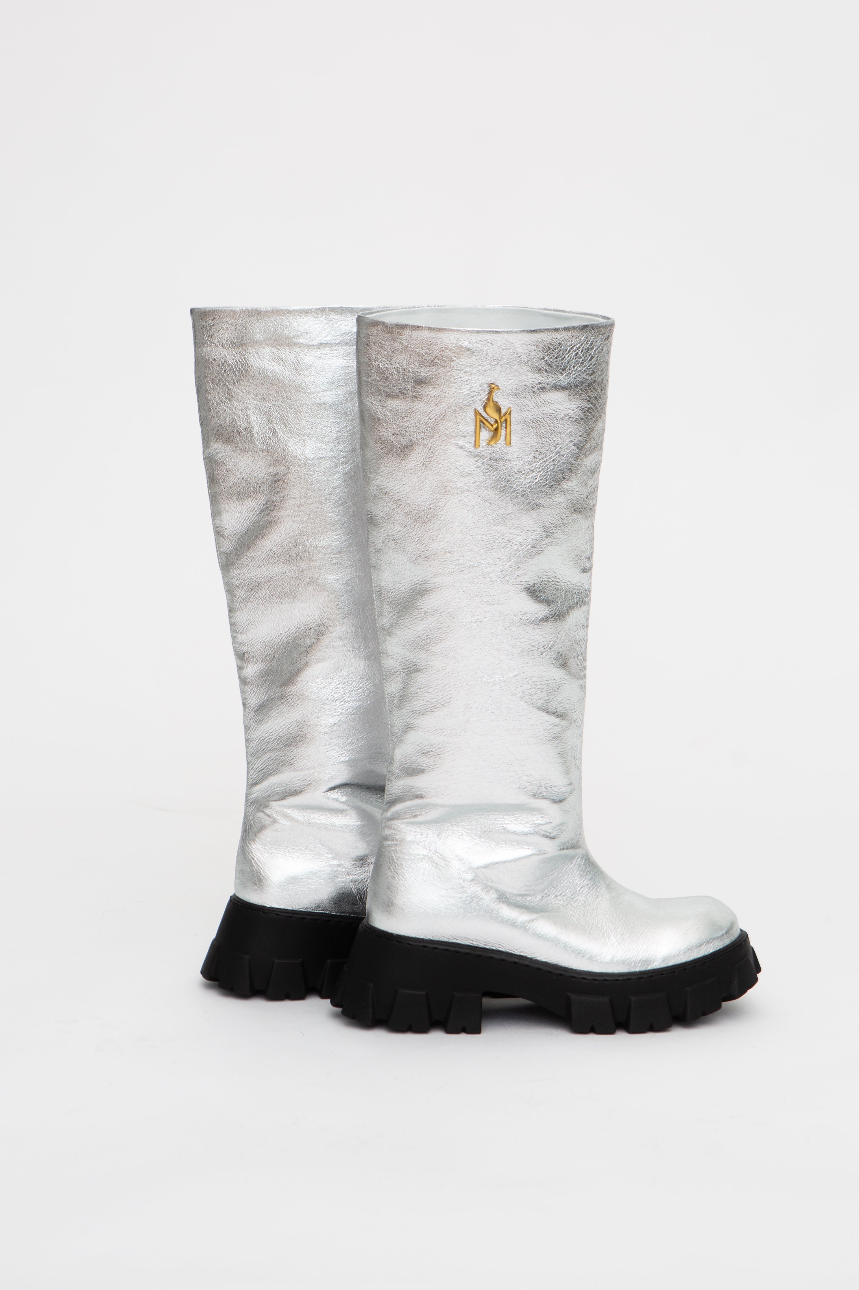 Handmade Boots Silver Logo