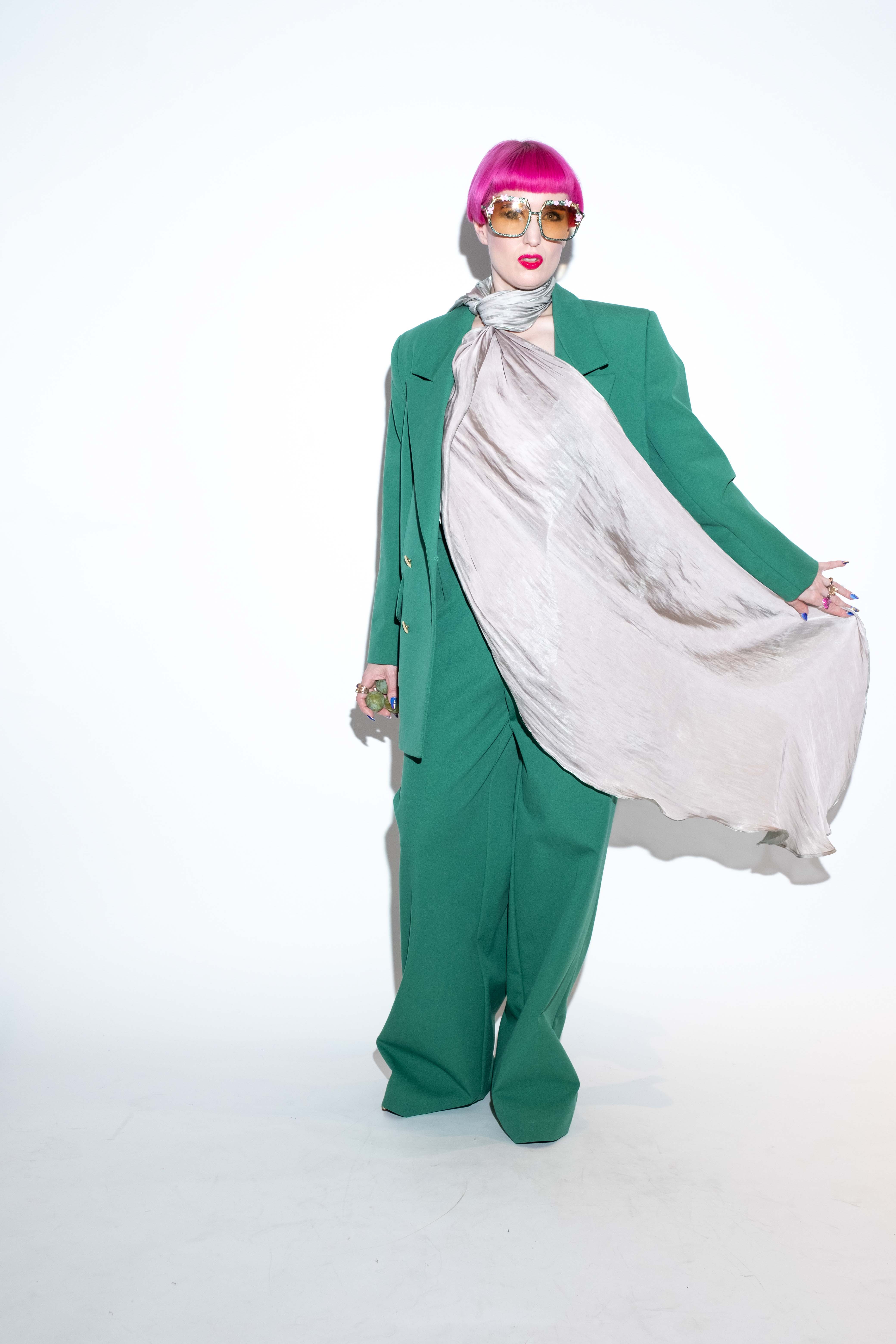 Green Suit Wide Fit