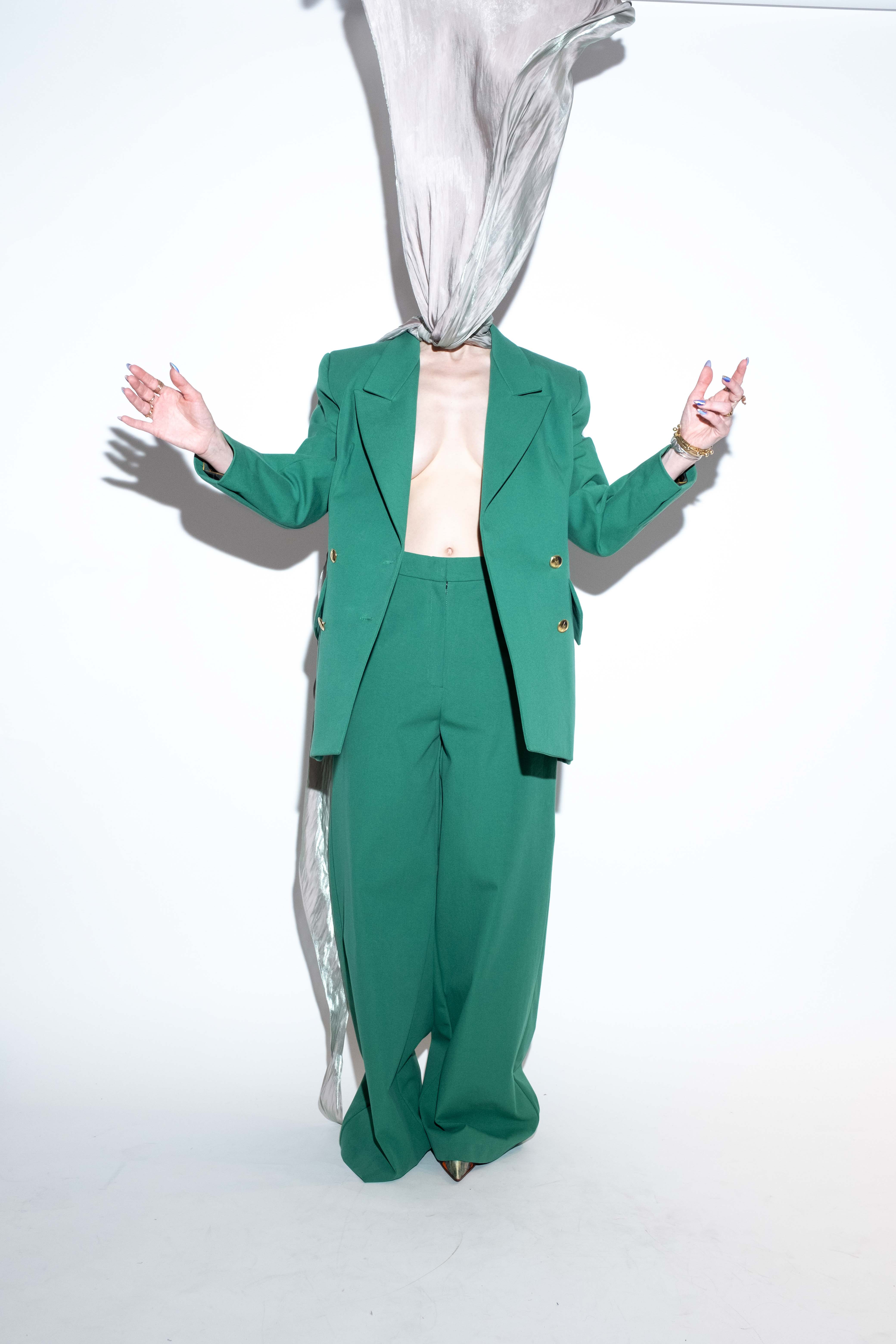 Green Suit Wide Fit