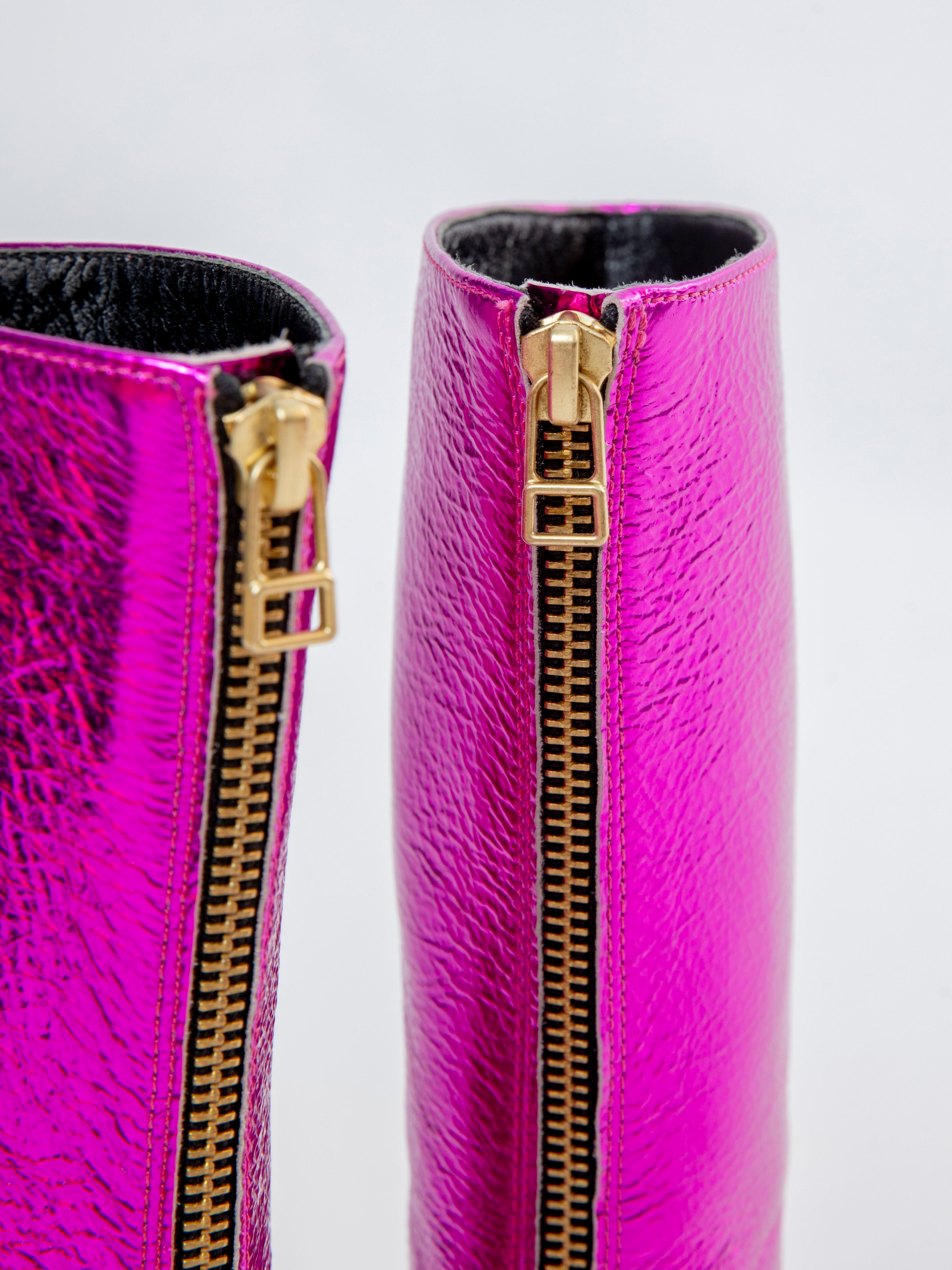 Handmade Boots Metallic Fuchsia