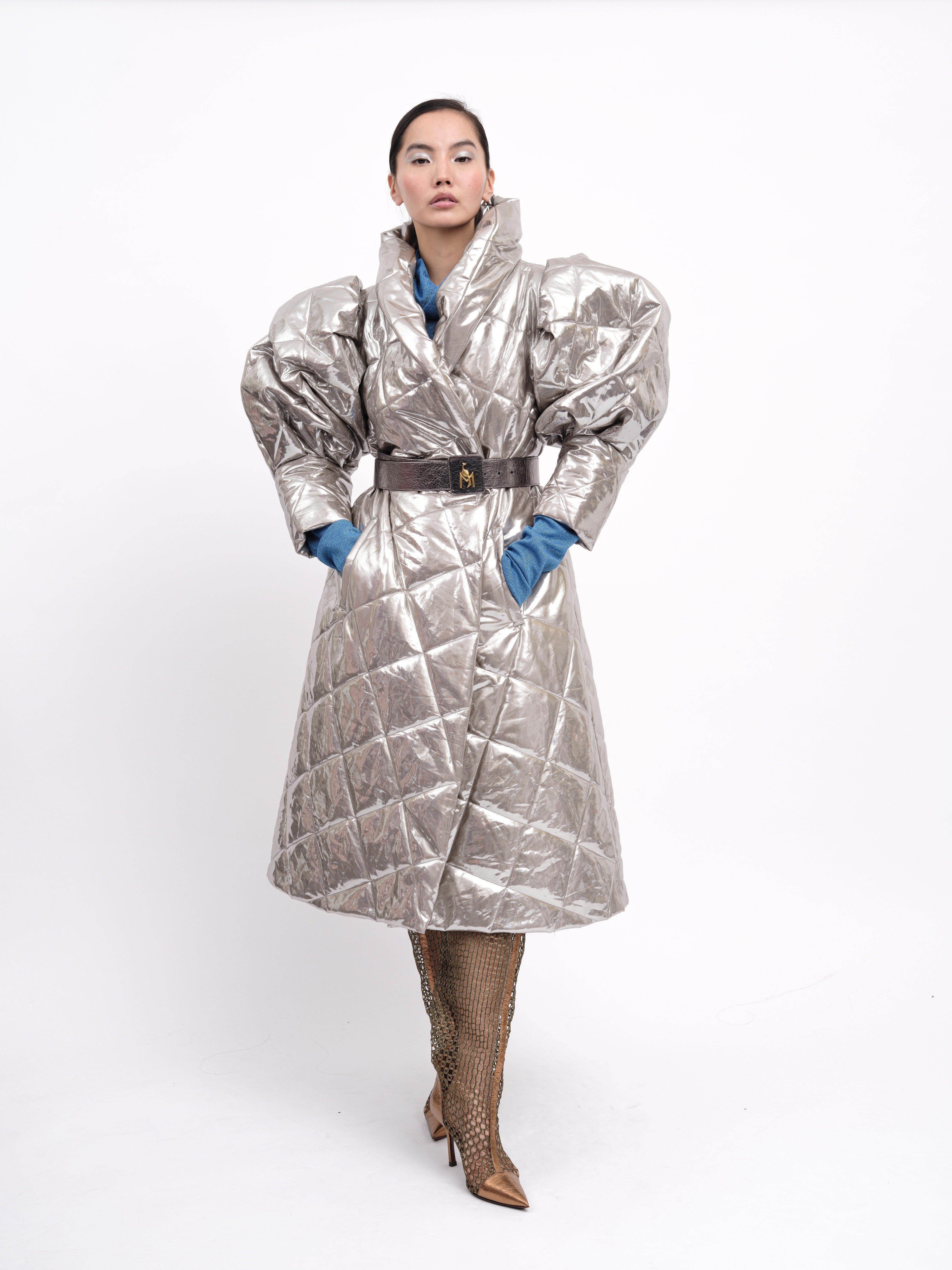 Coat Metallic Silver
