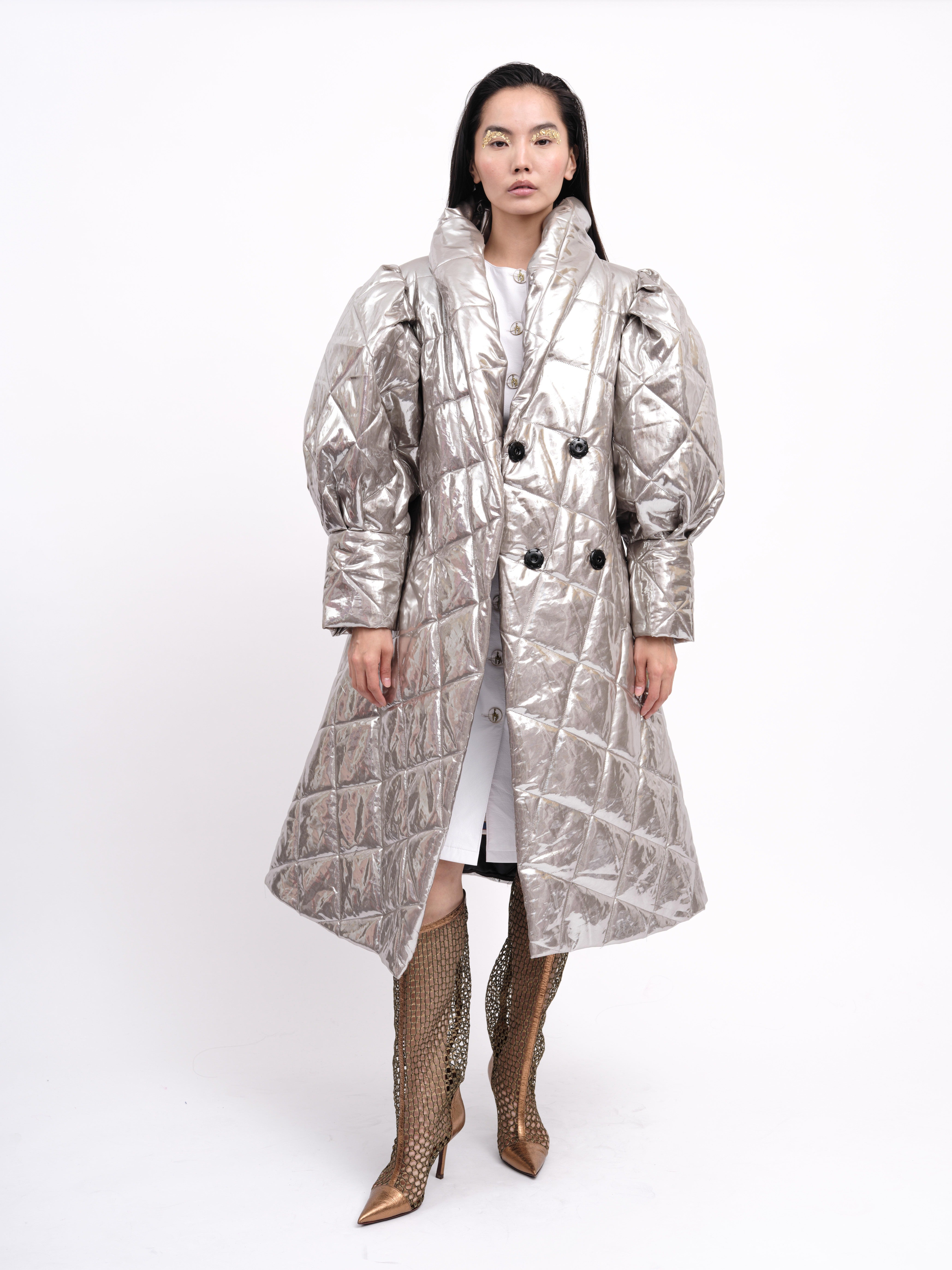 Coat Metallic Silver