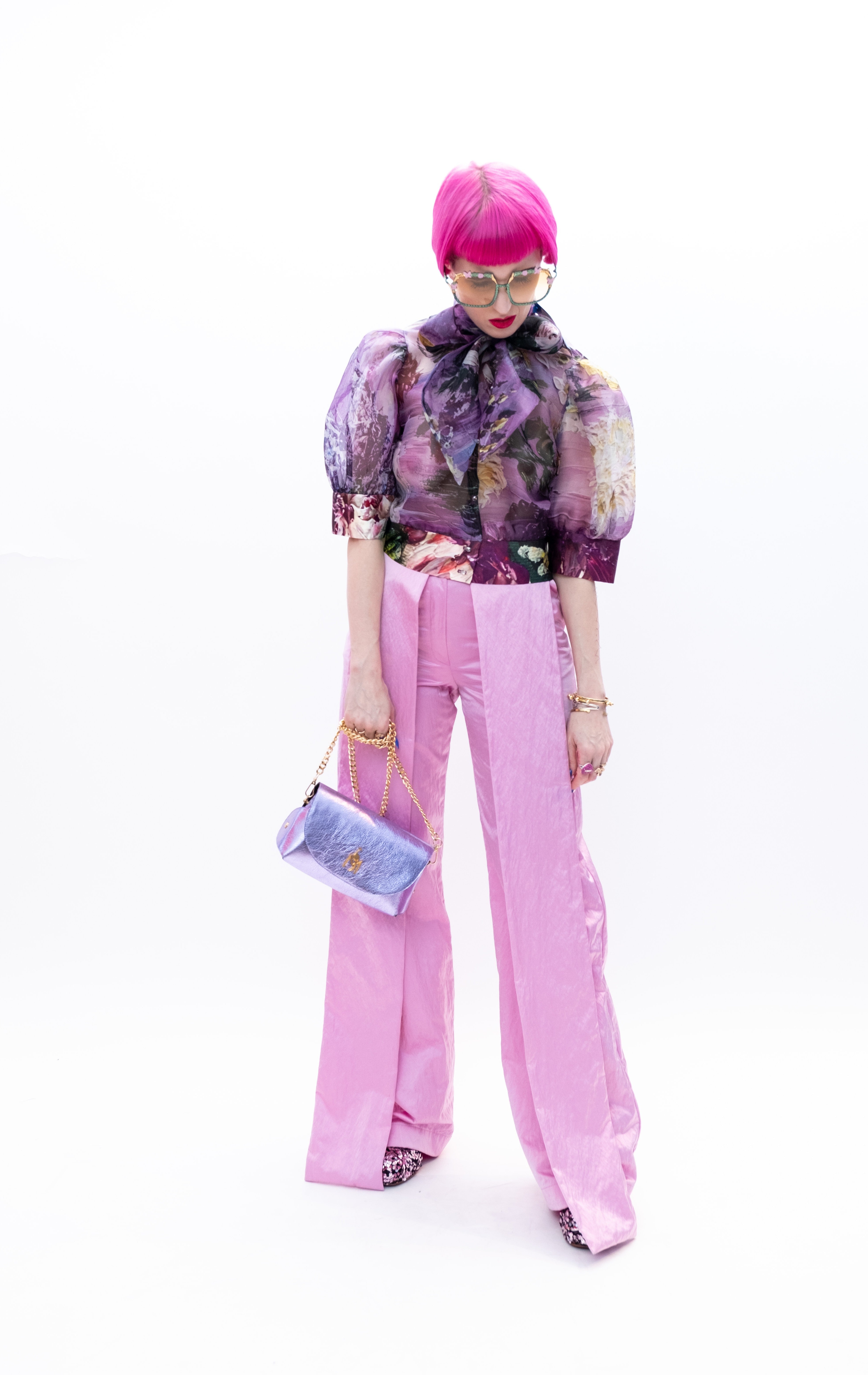 Pants Purple Wide Leg