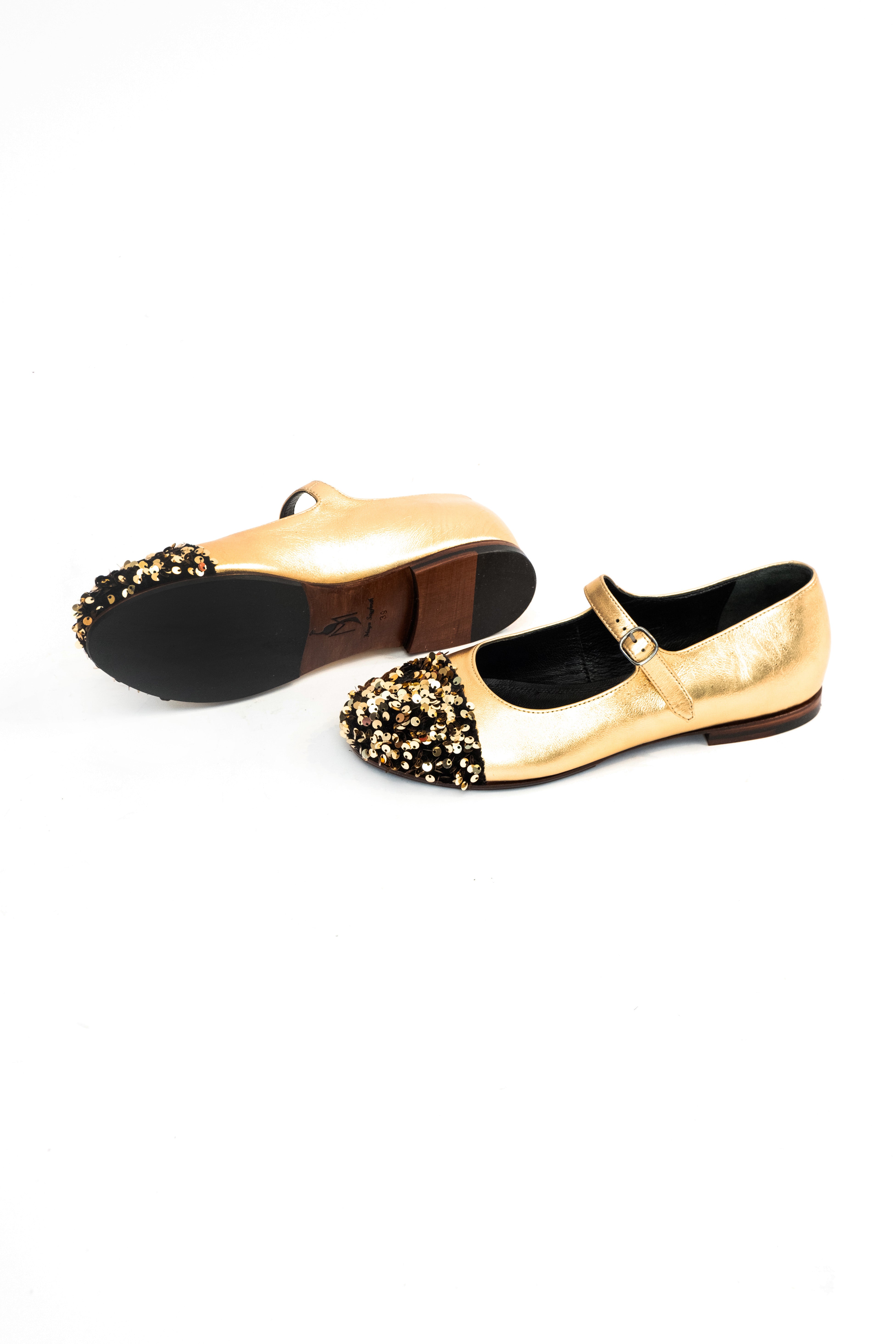 Handmade Ballerina Gold Glitter