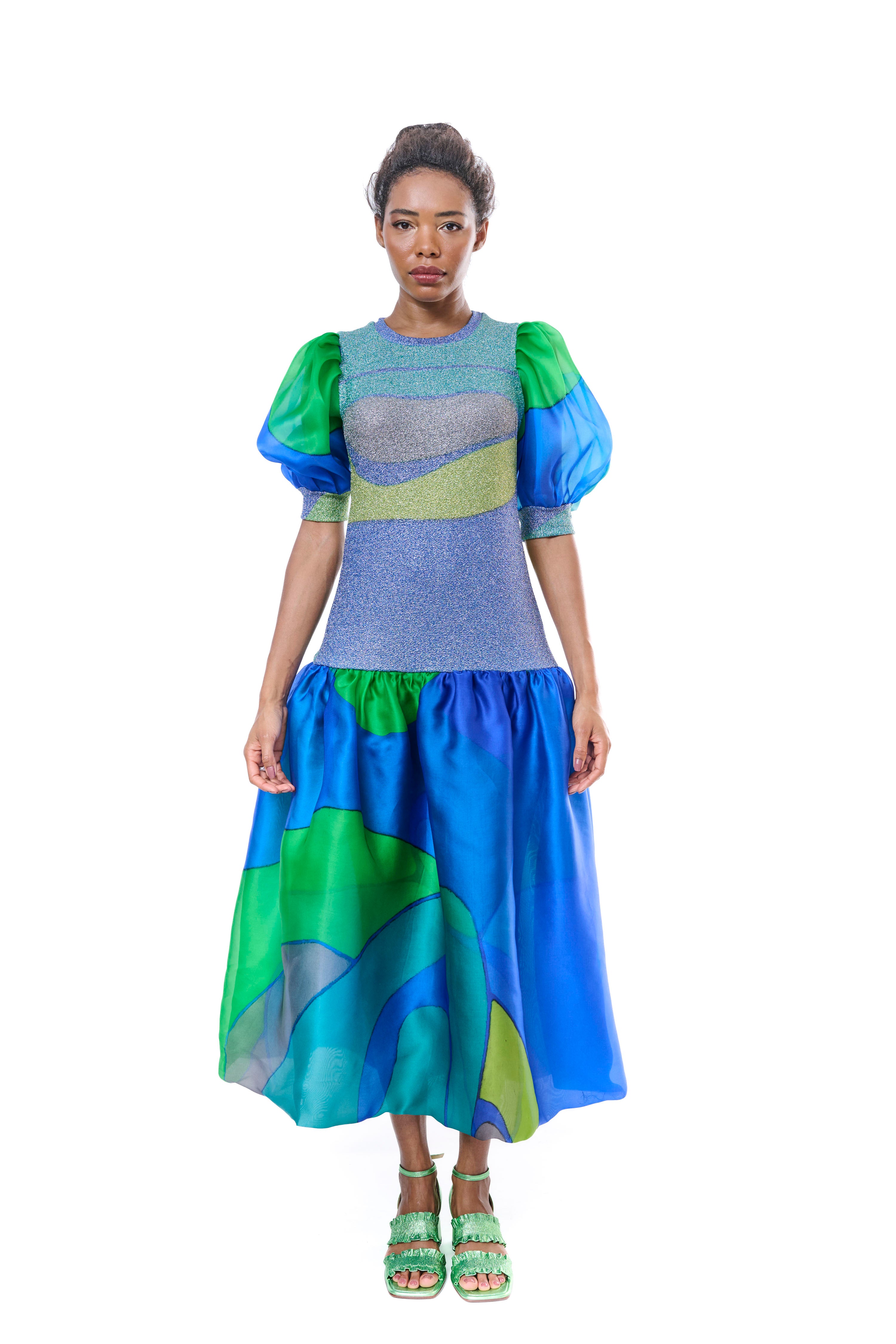 Dress Graphic Lurex Silk