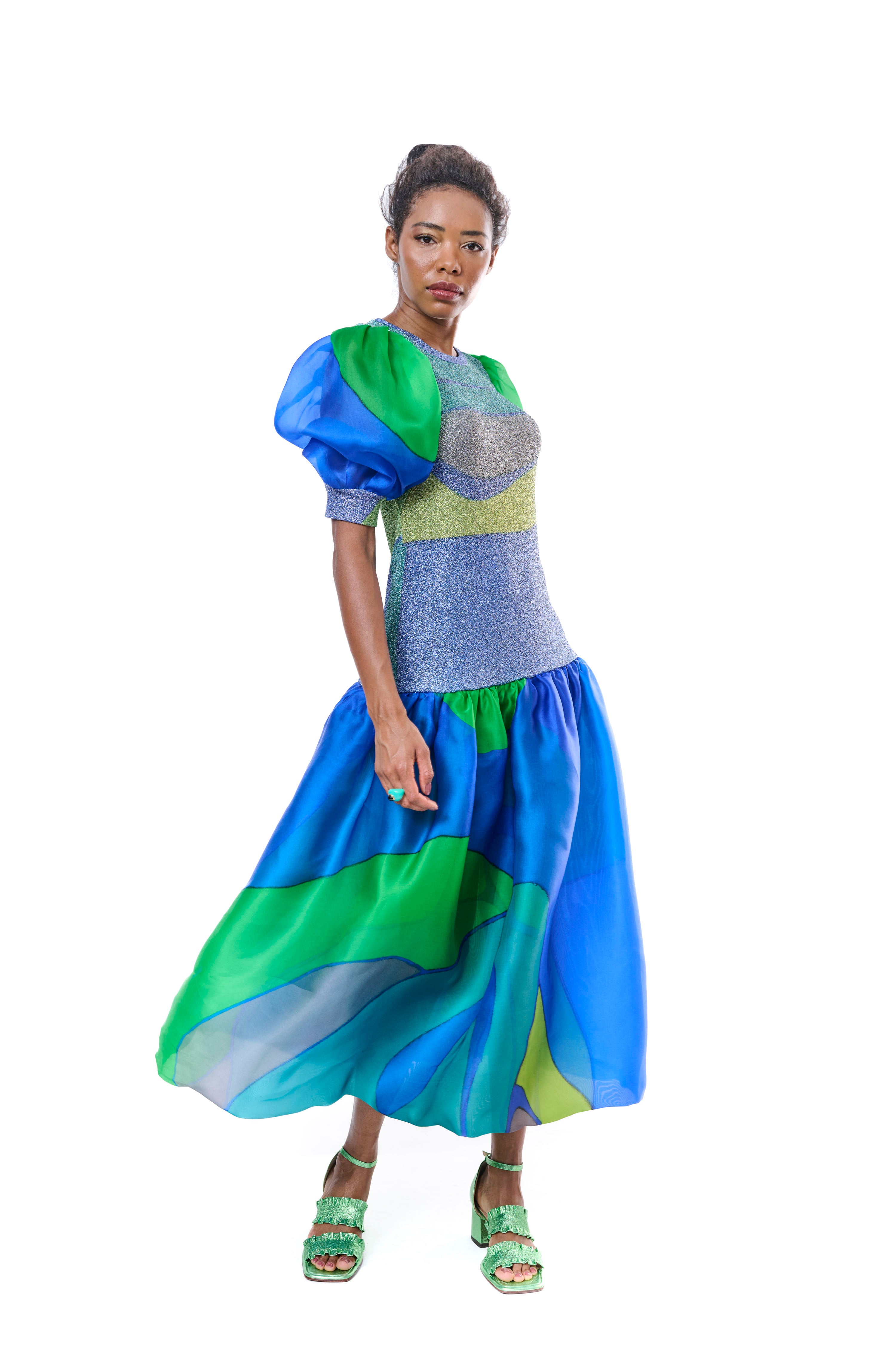 Dress Graphic Lurex Silk