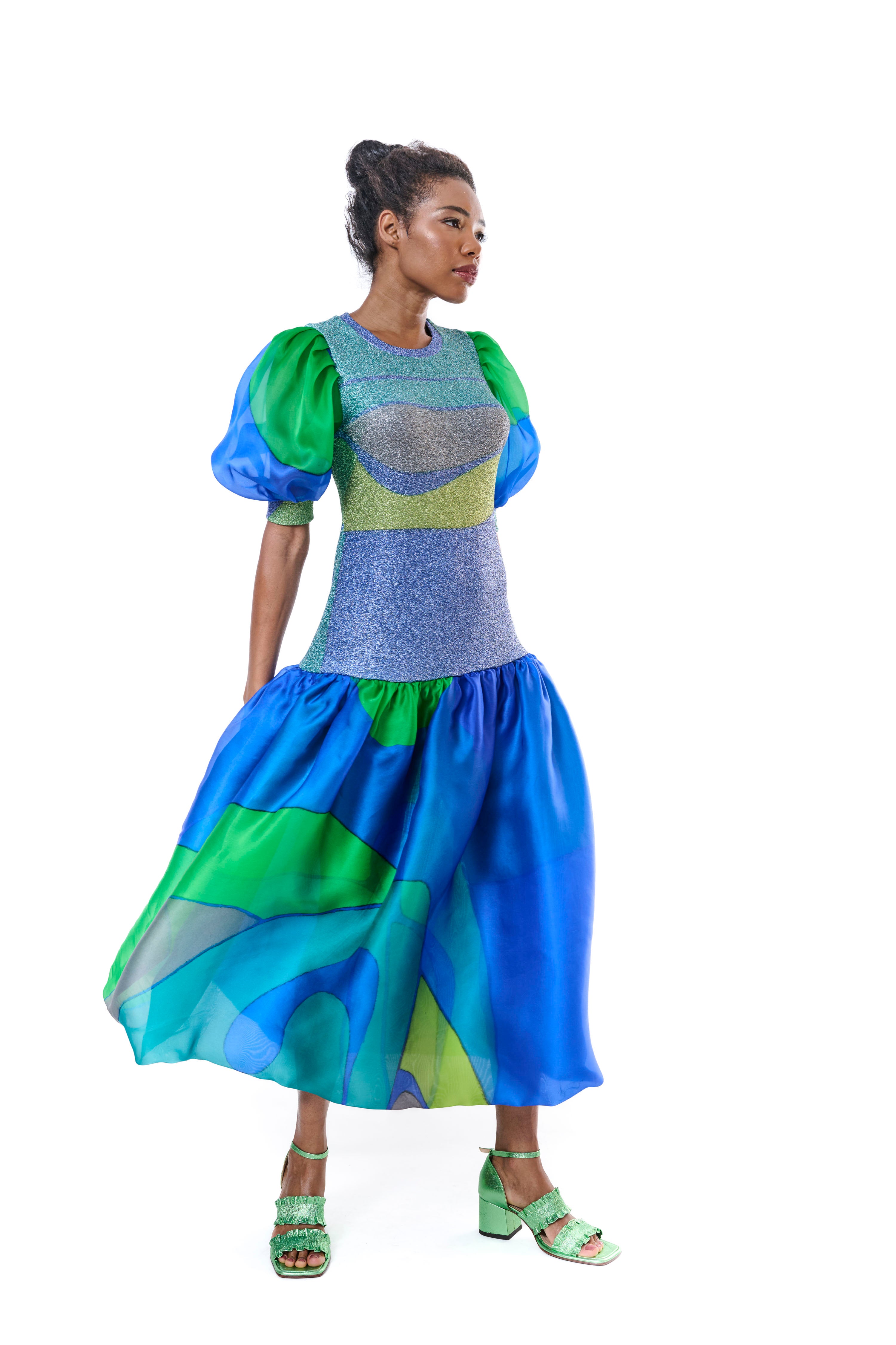 Dress Graphic Lurex Silk