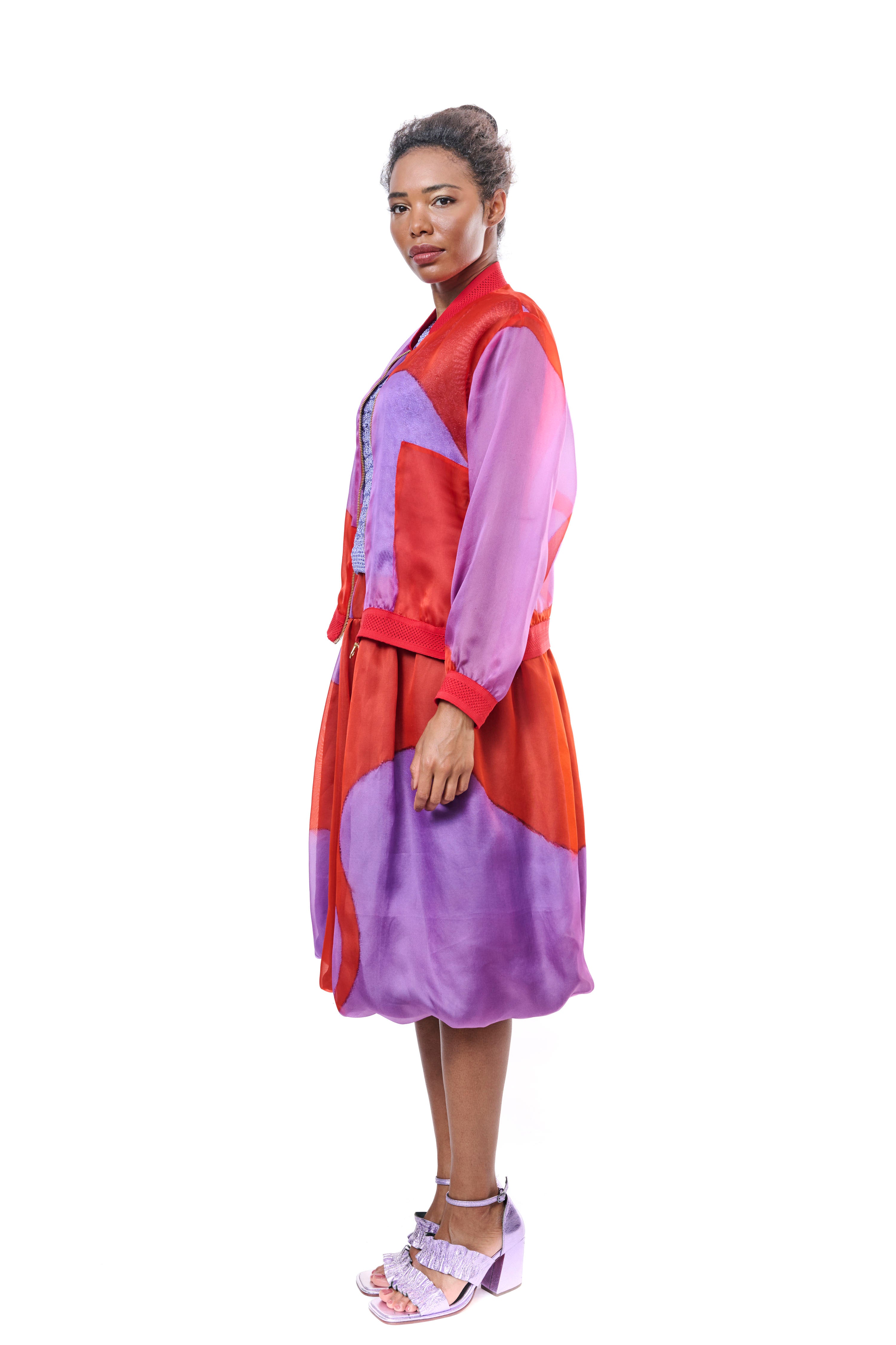 Bomber Jacket Graphic Pure Silk