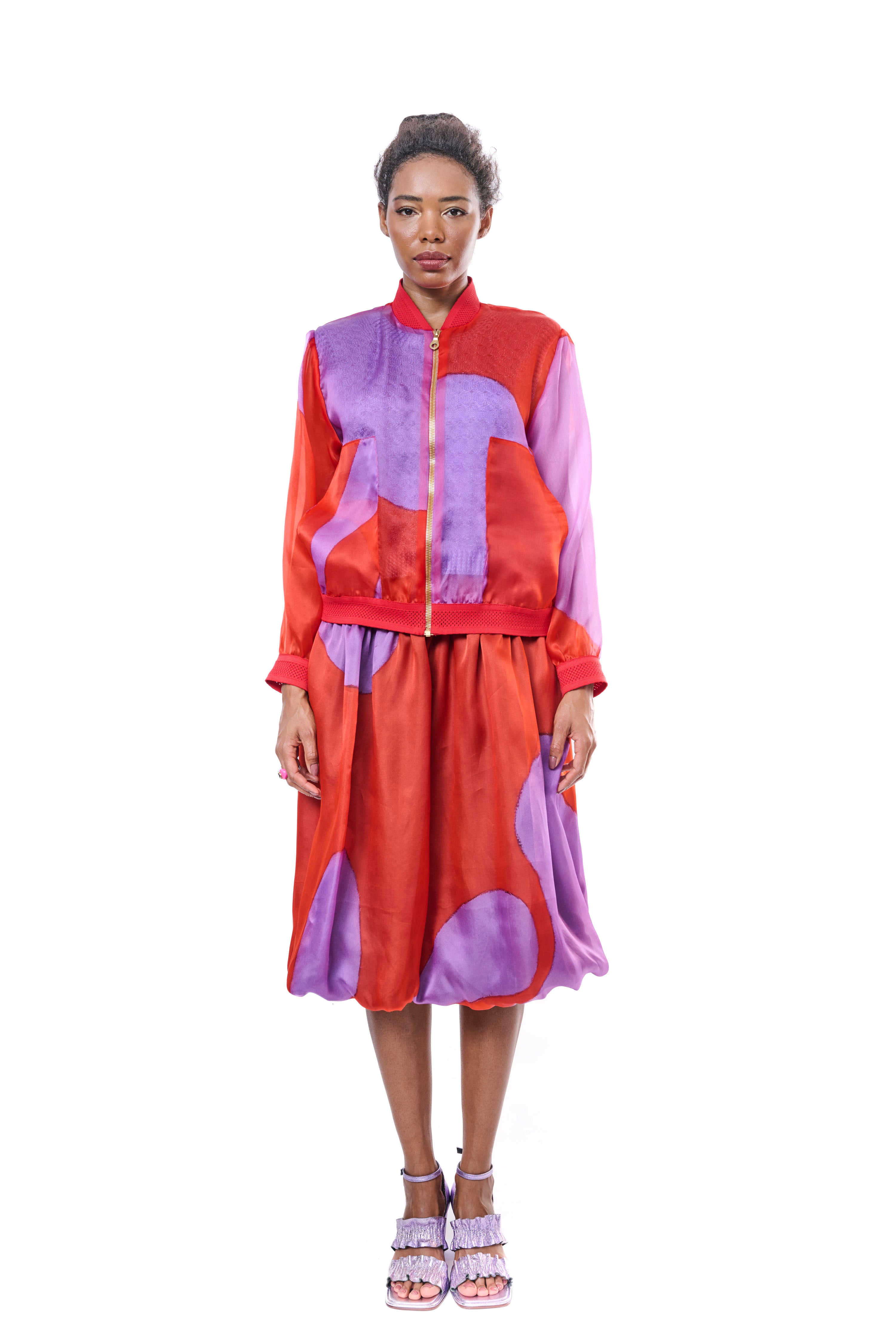 Bomber Jacket Graphic Pure Silk