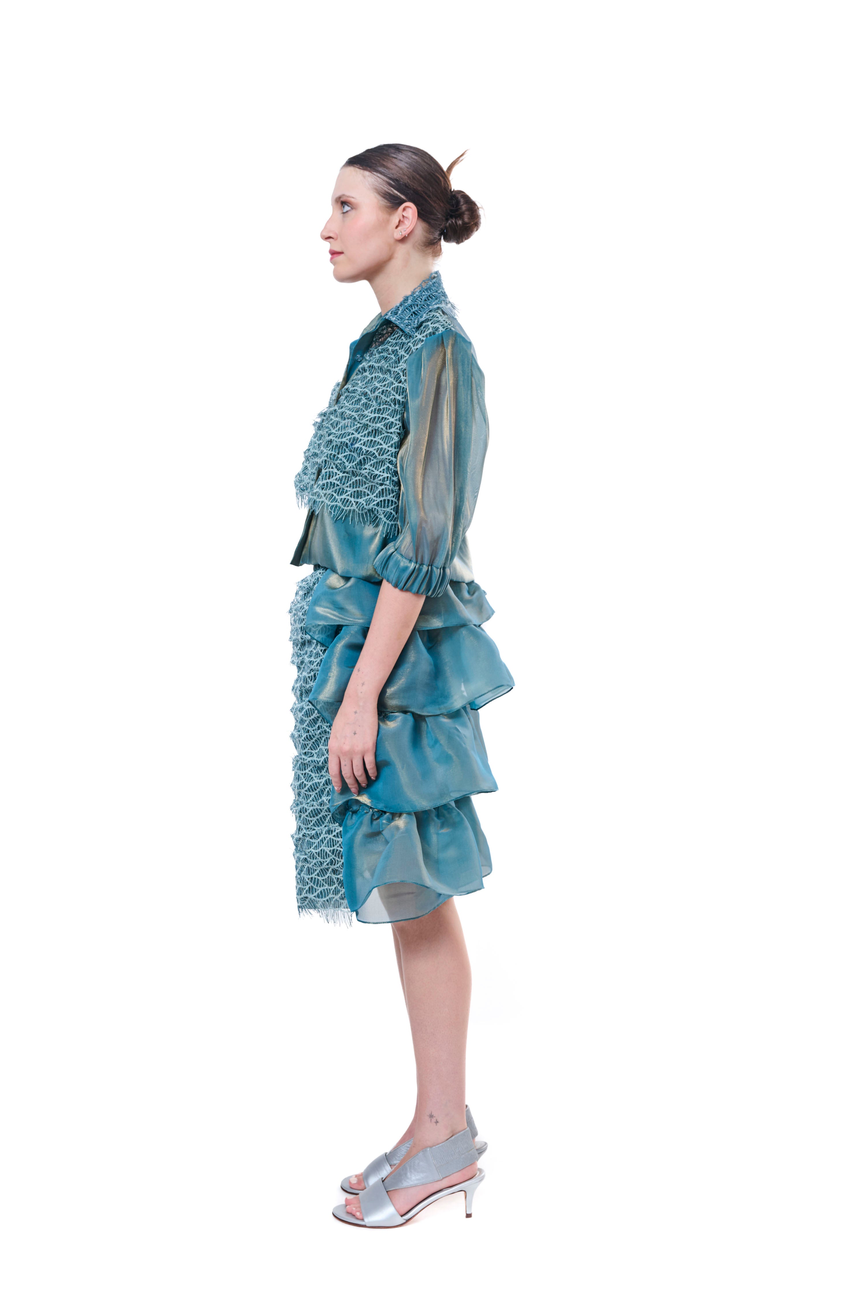 Skirt Embroidery Petrol