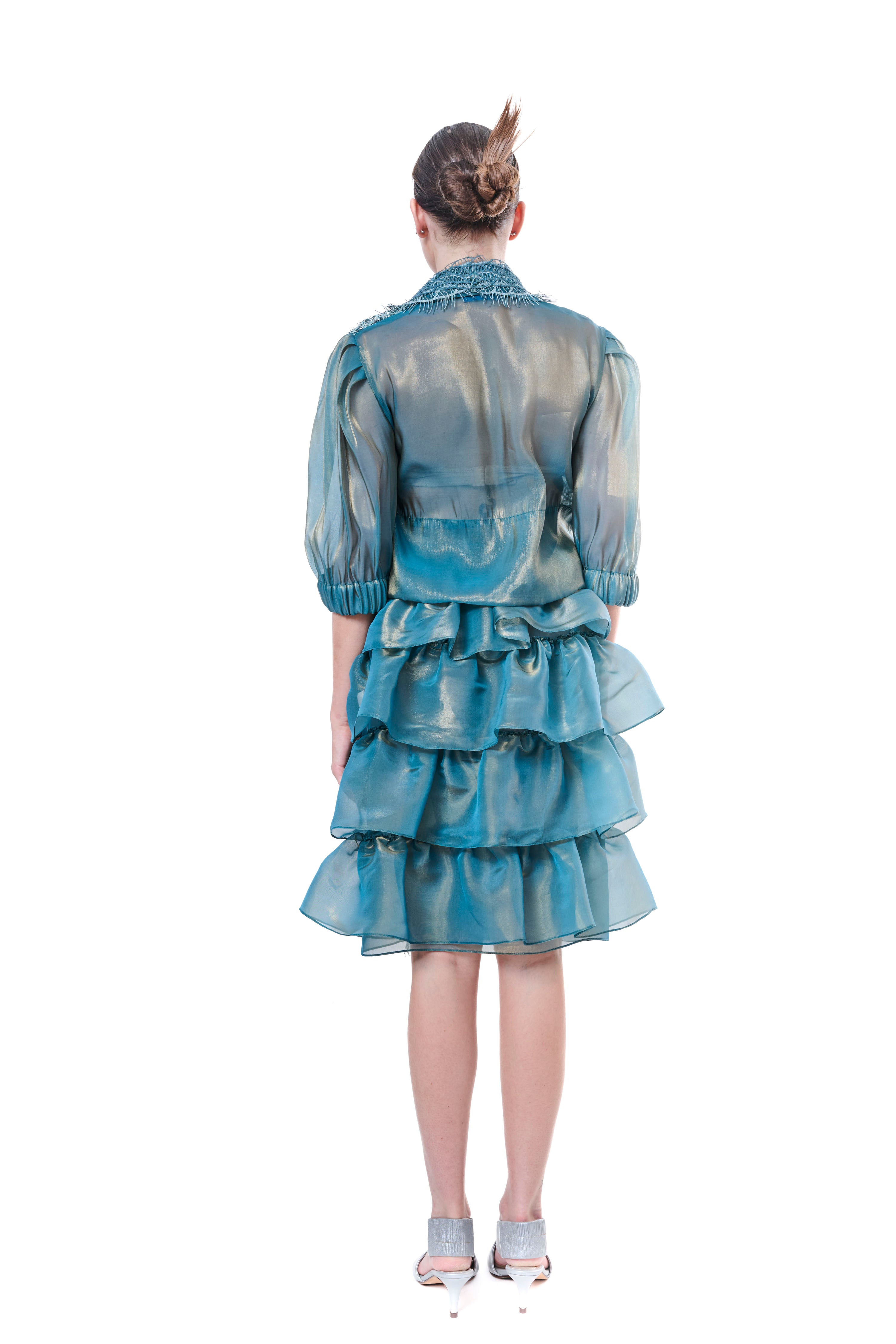 Skirt Embroidery Petrol