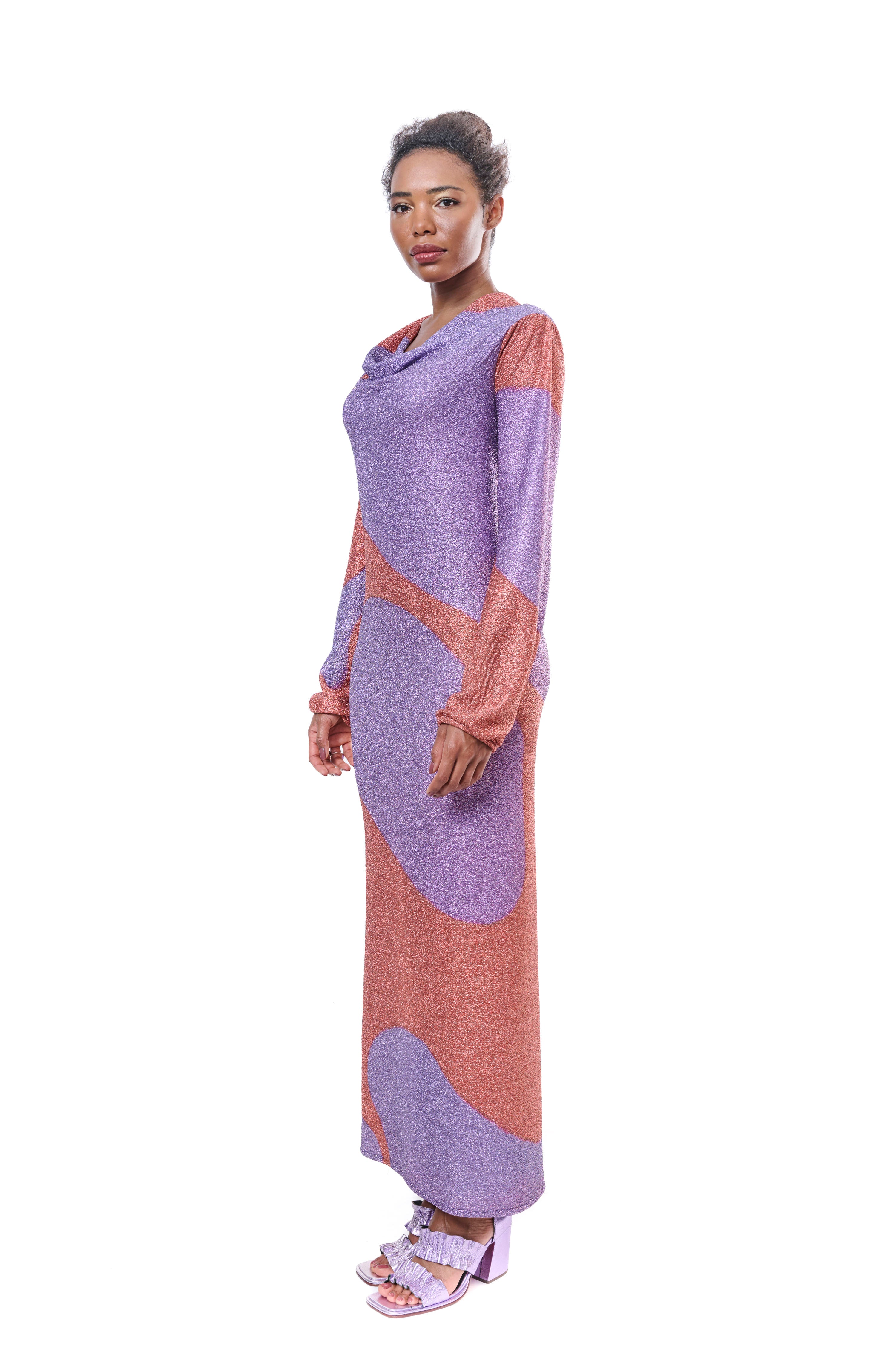 Dress Graphic Lurex Red