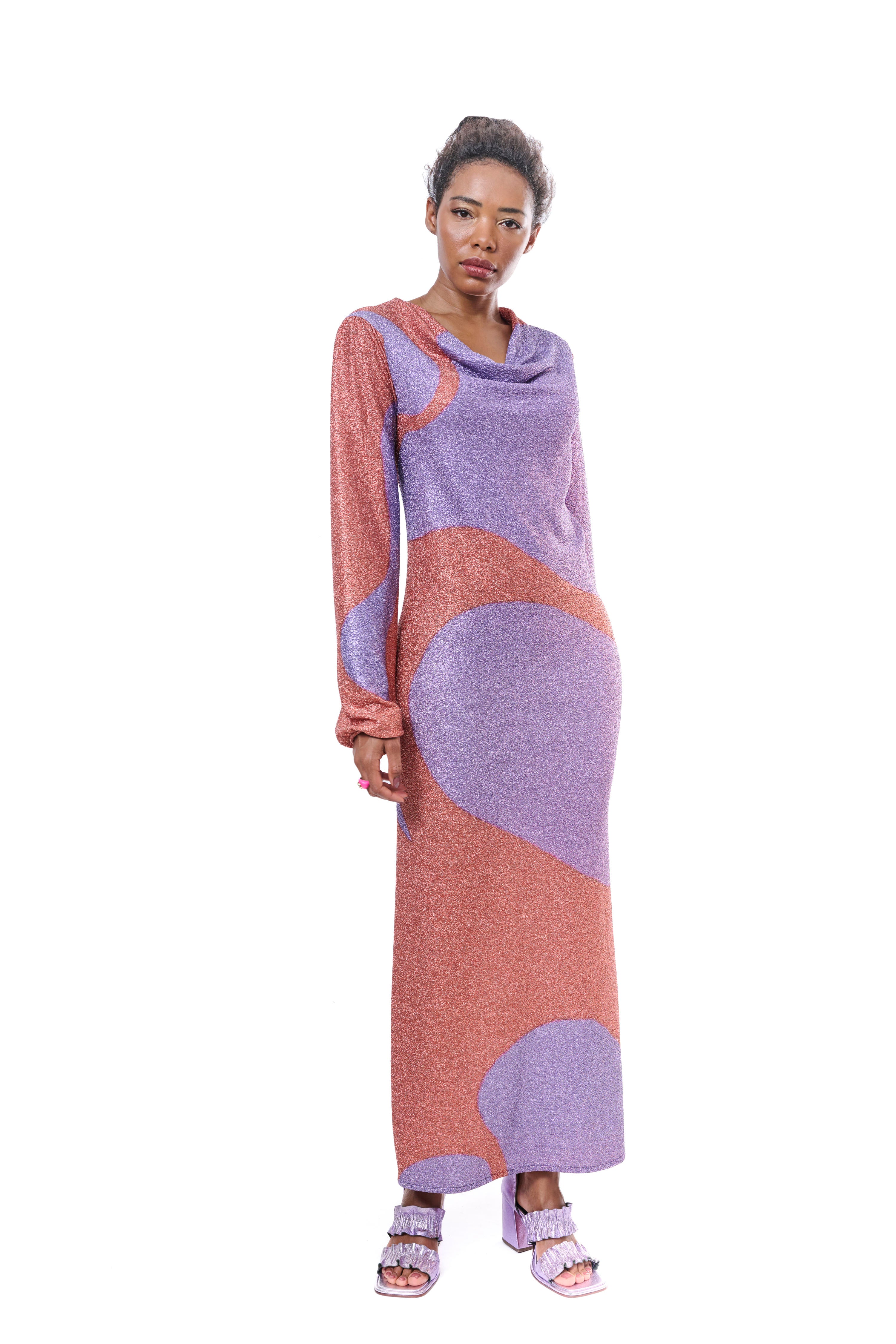 Dress Graphic Lurex Red