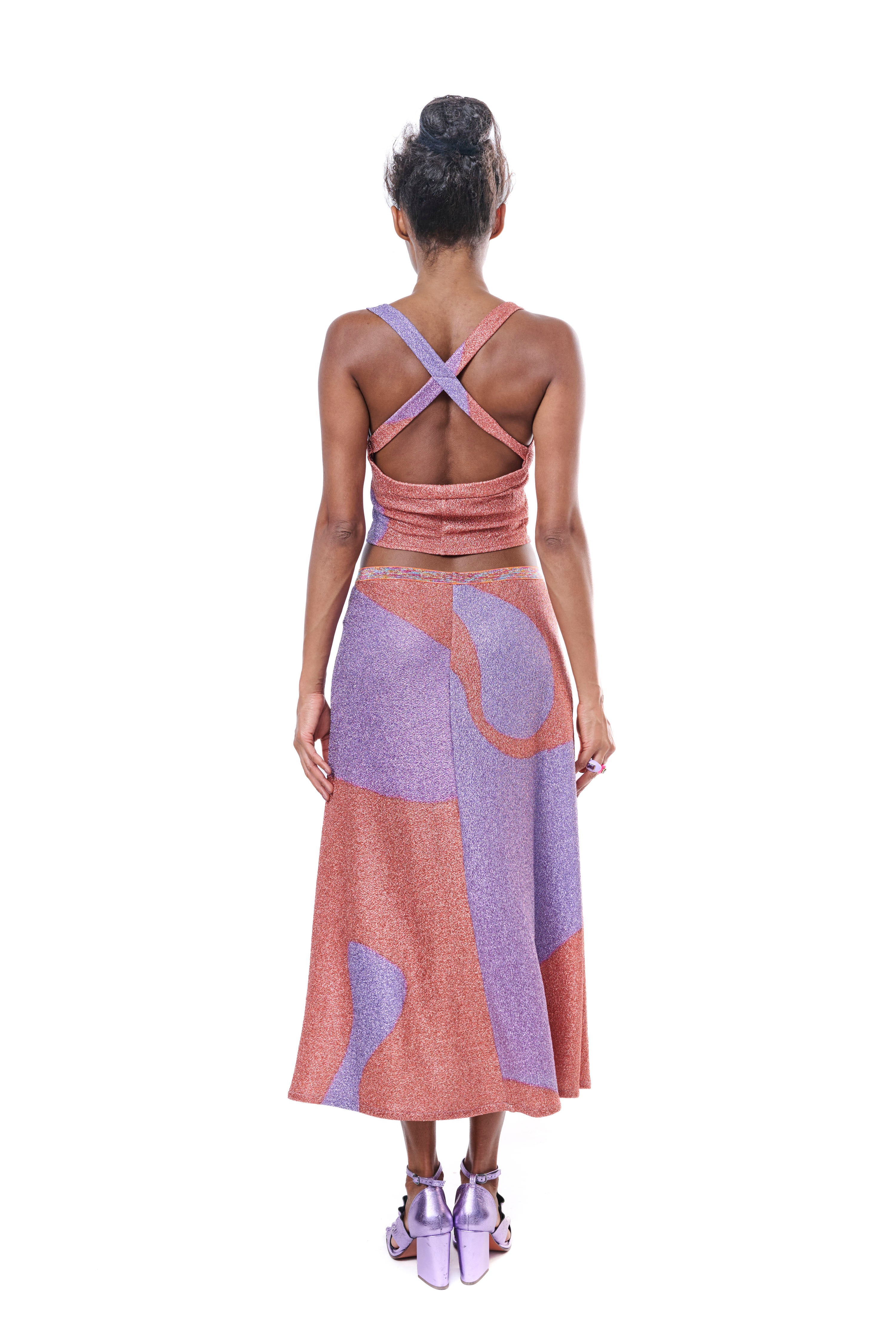 Skirt Lurex Graphic