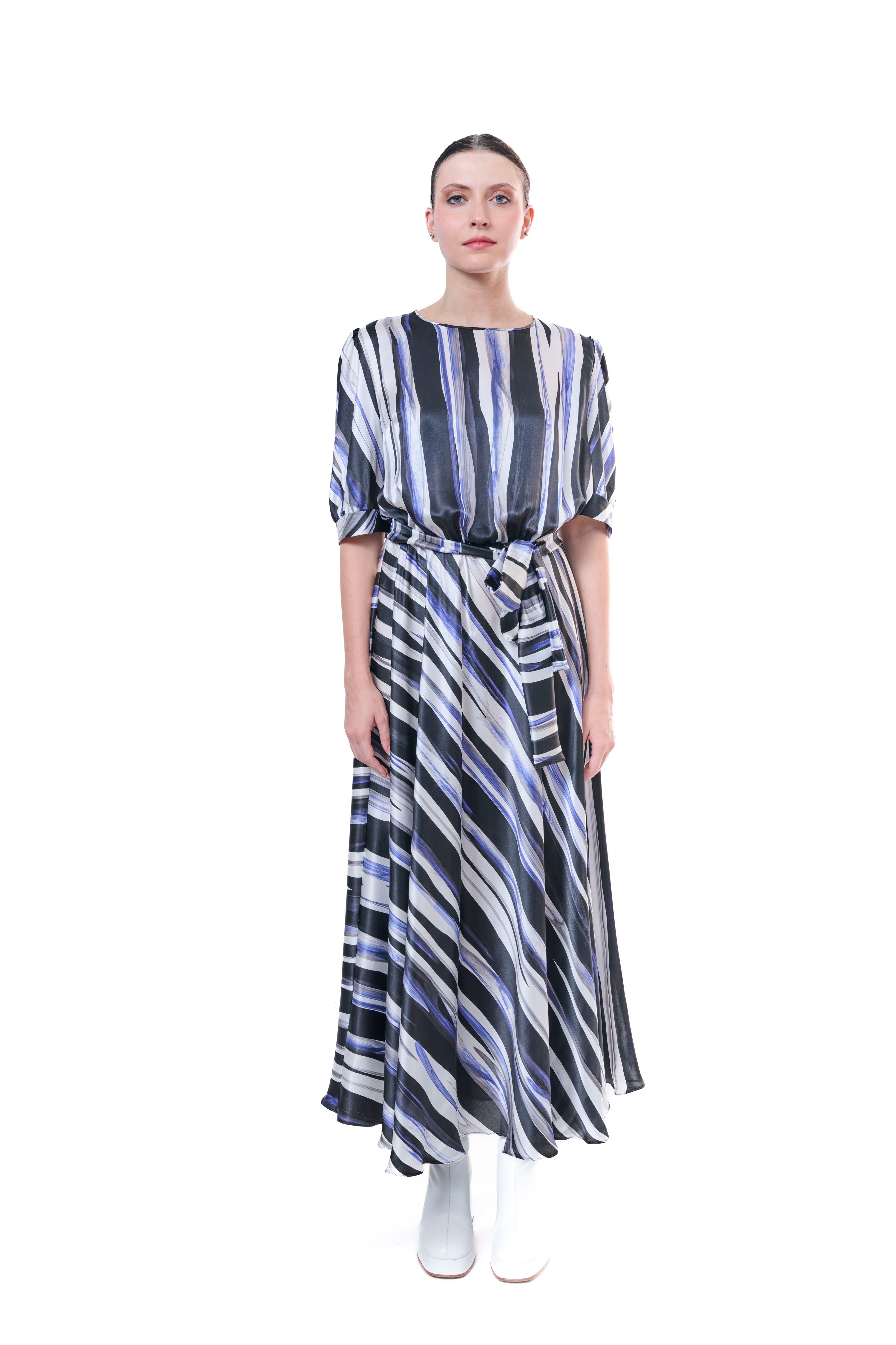 Dress Pure Silk Stripes