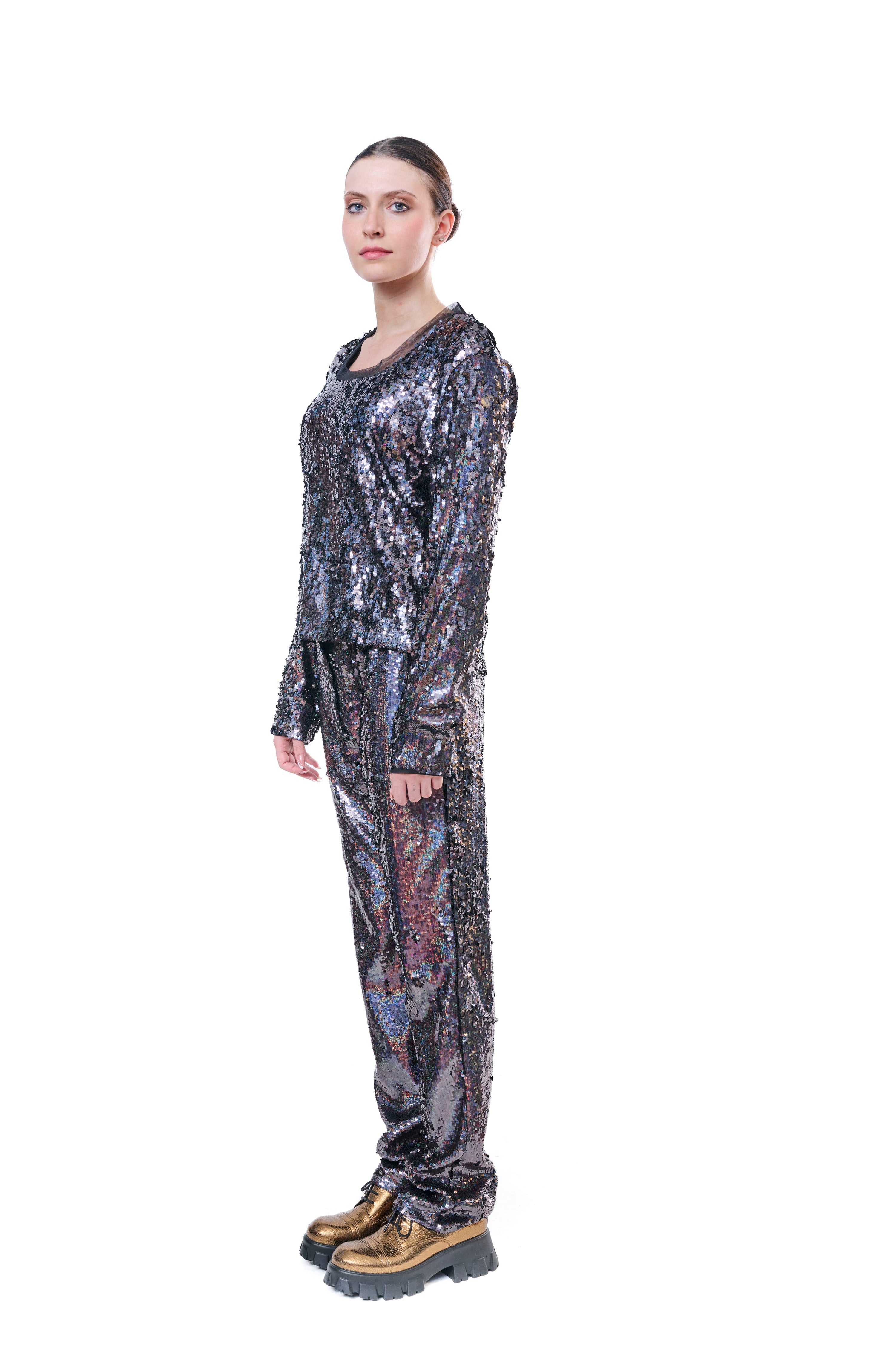 Pants Sequins Loose Fit