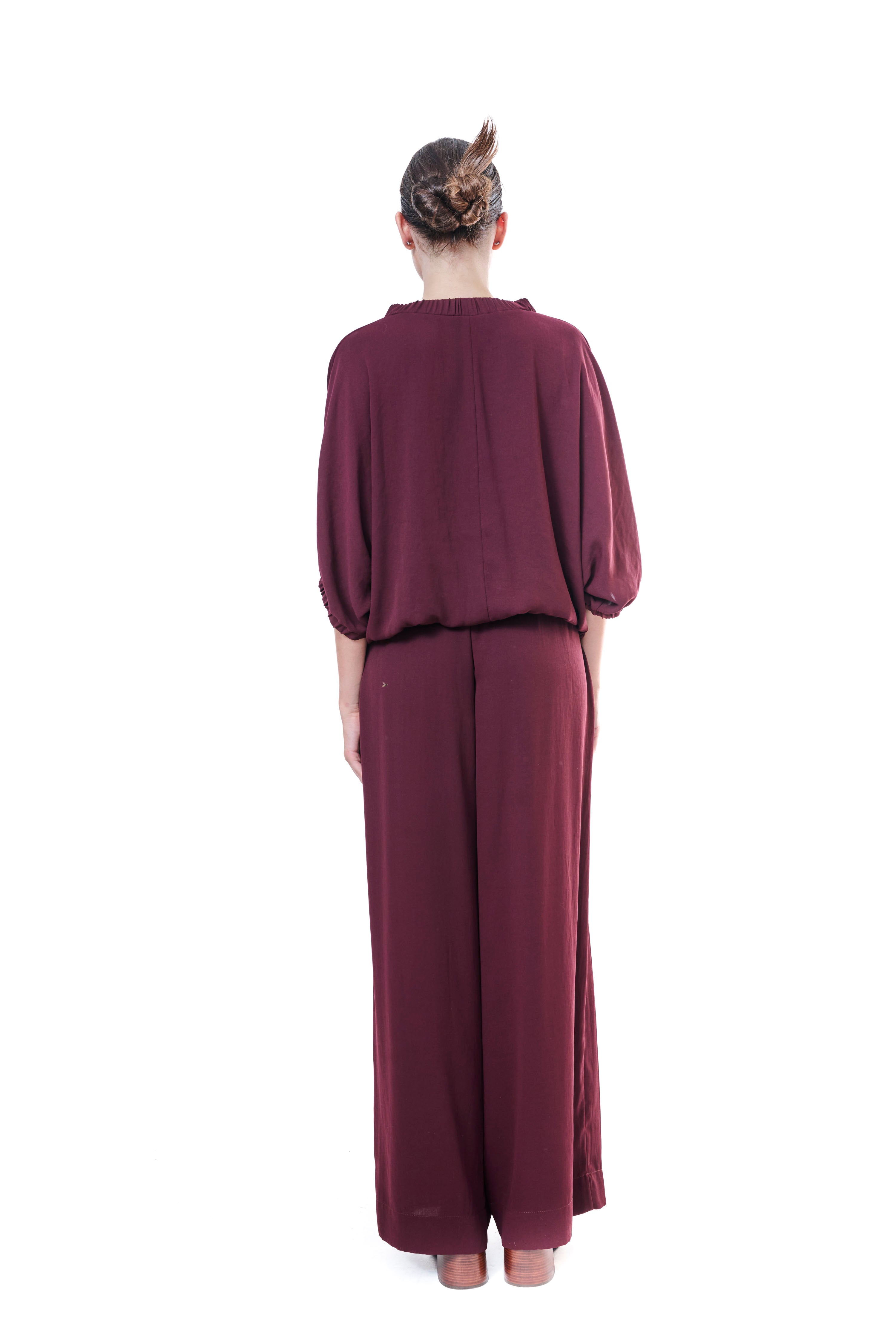 Top Burgundy Flowing Silk