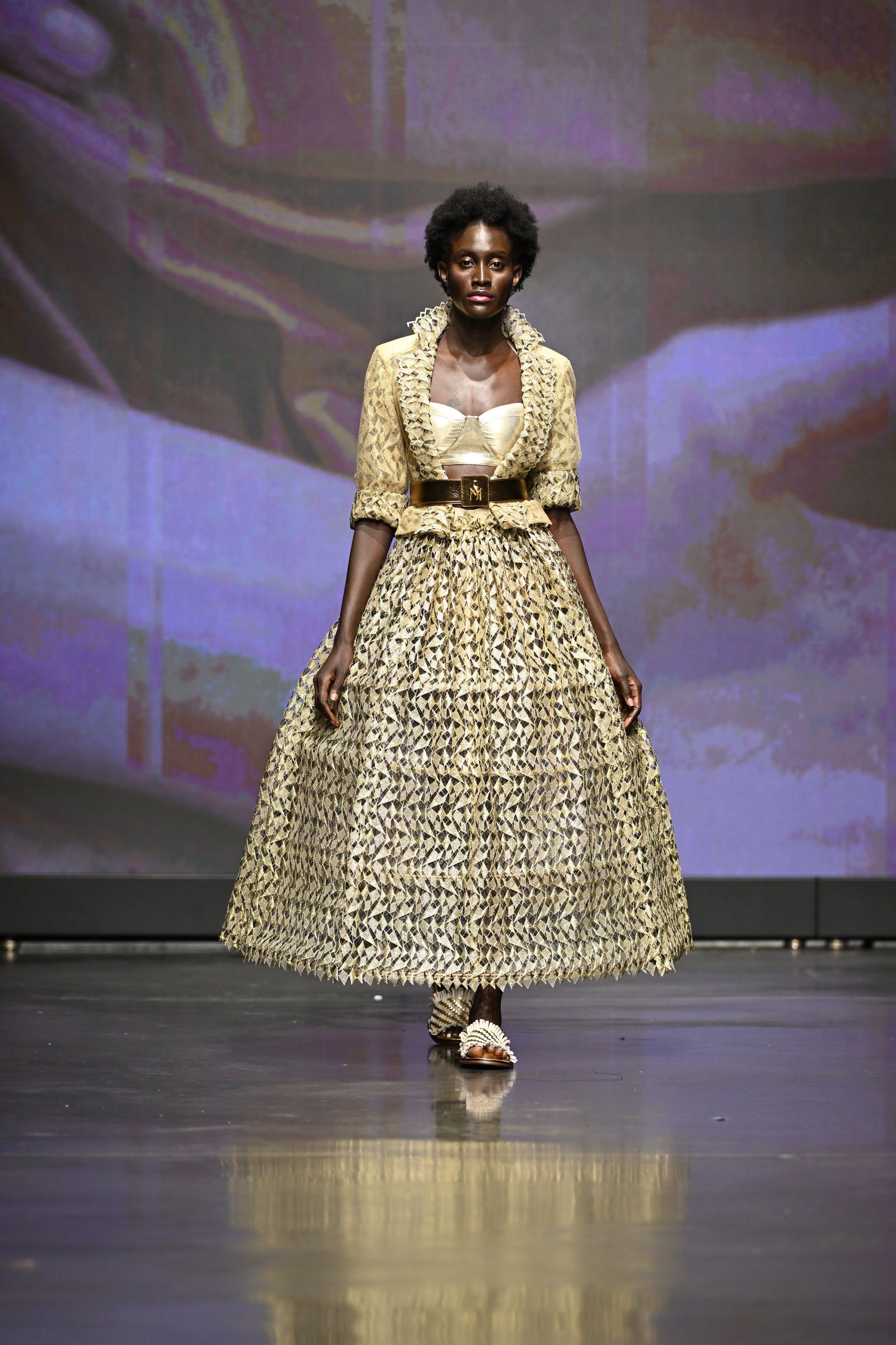 Blazer and Skirt Gold Runway Paris