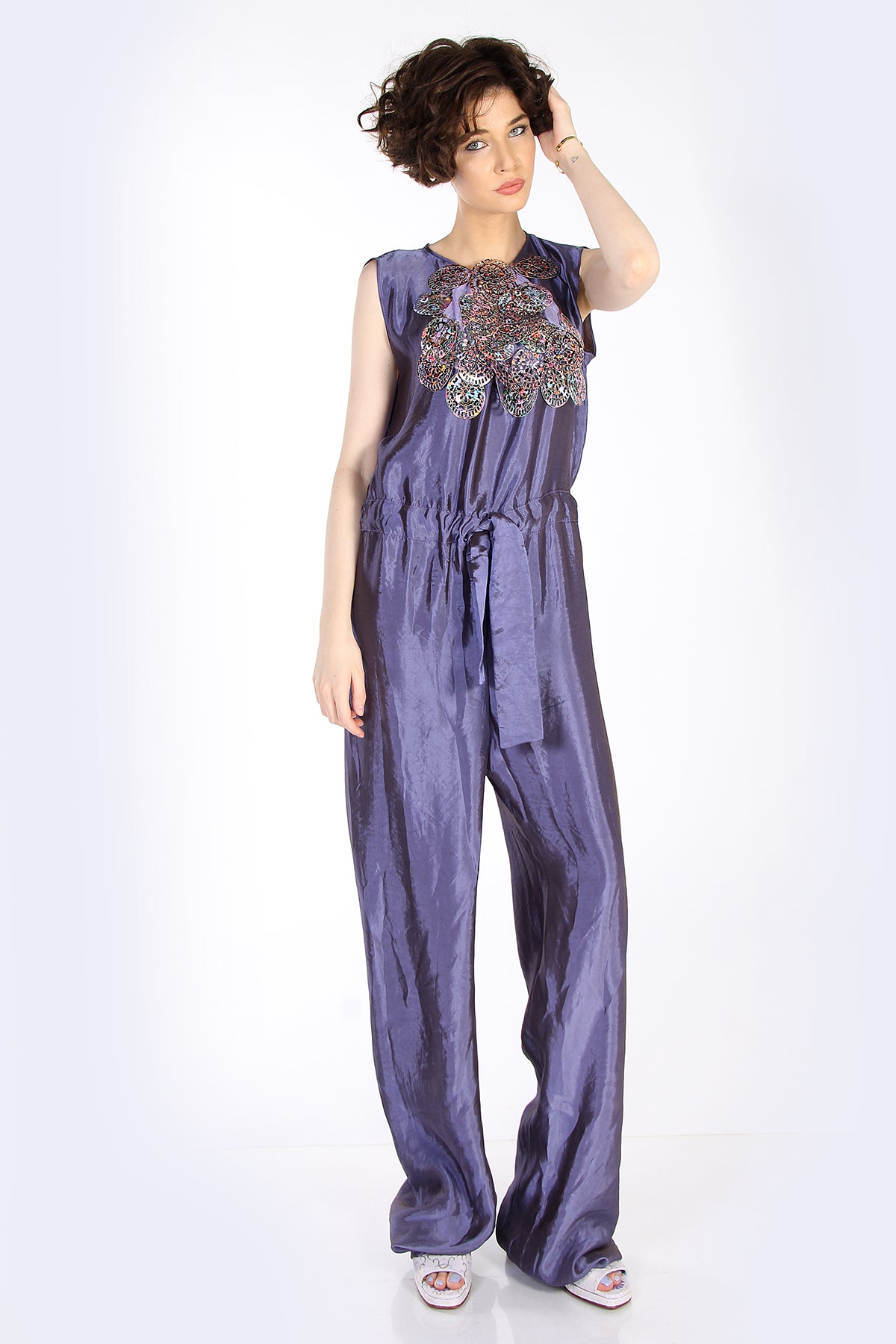 Overall Lila mit Stickerei