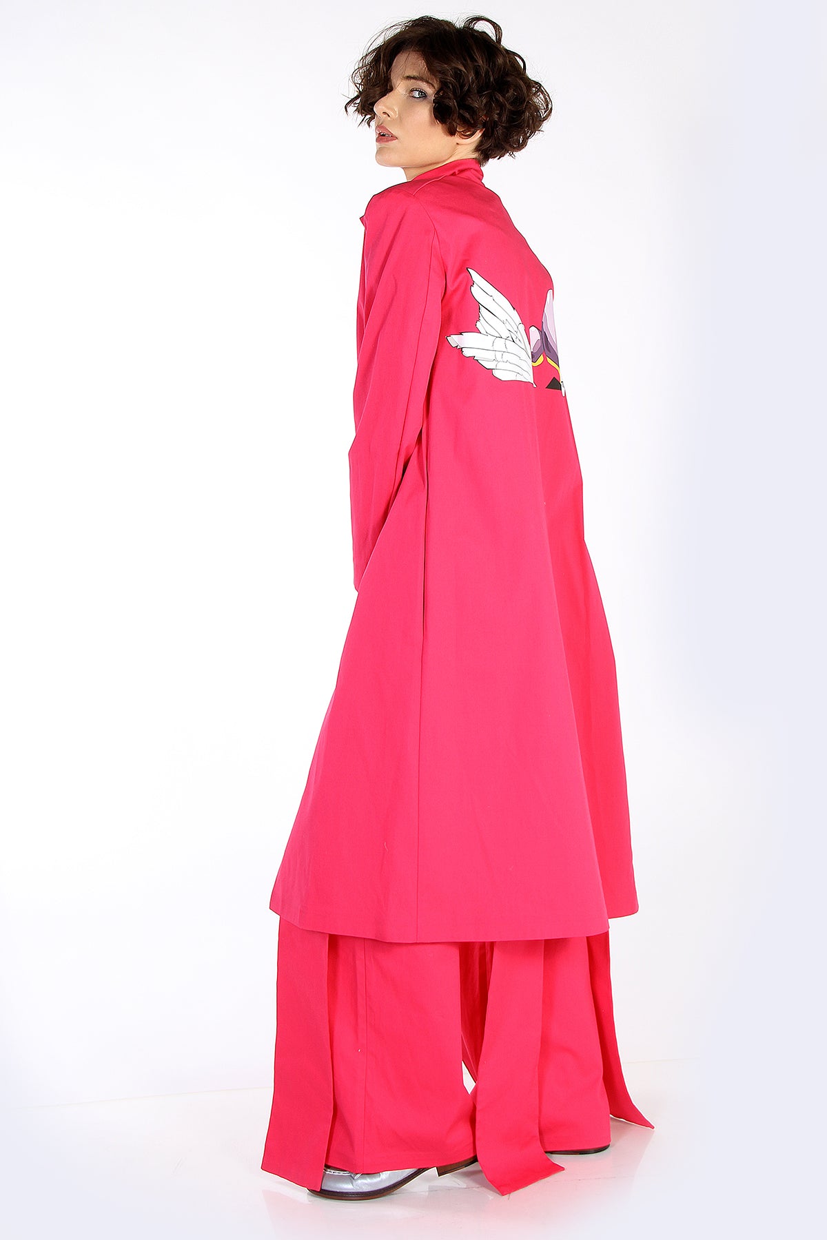 PRINTED COAT PINK
