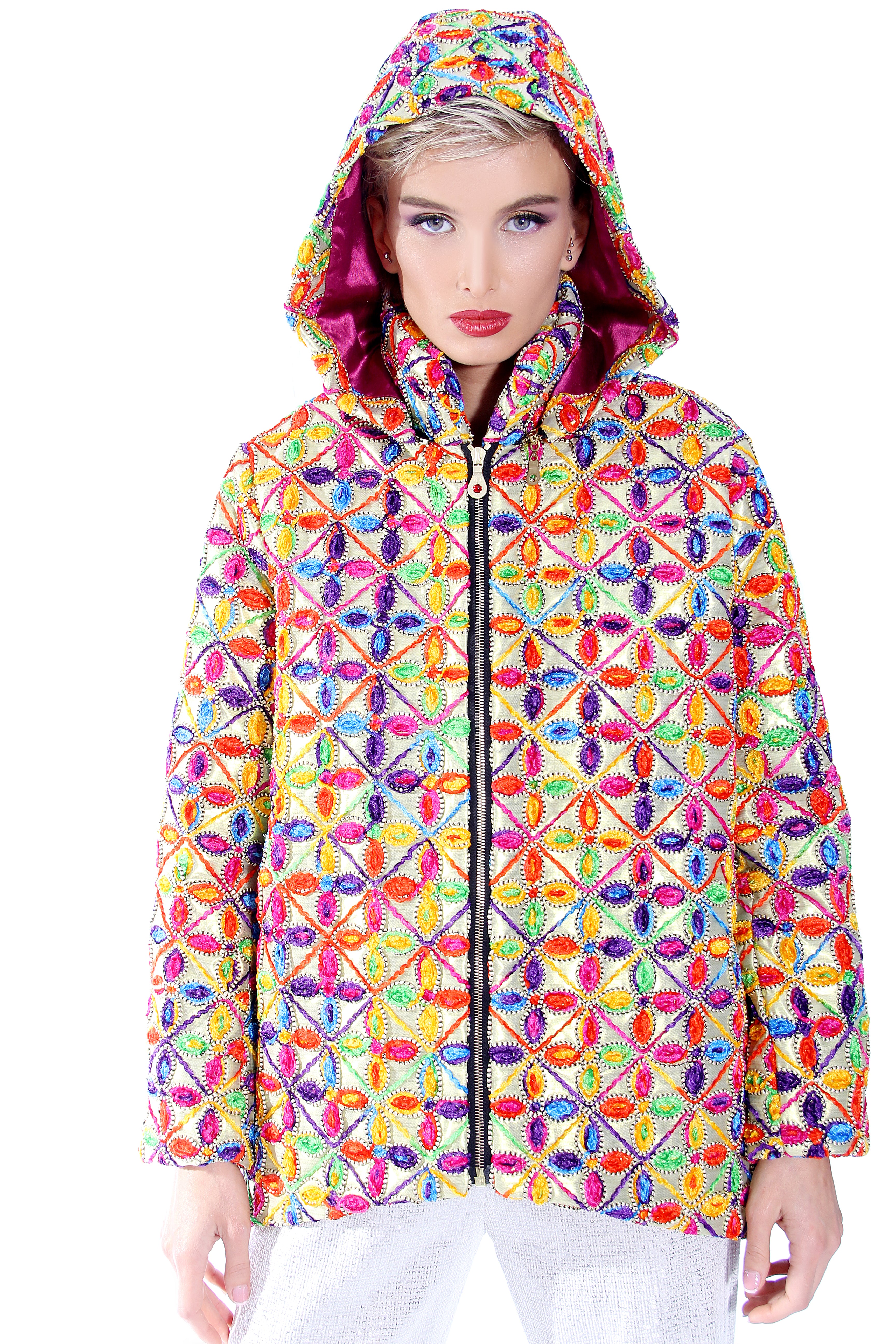 Bunte Jacke mit Kaputze "Vision K"