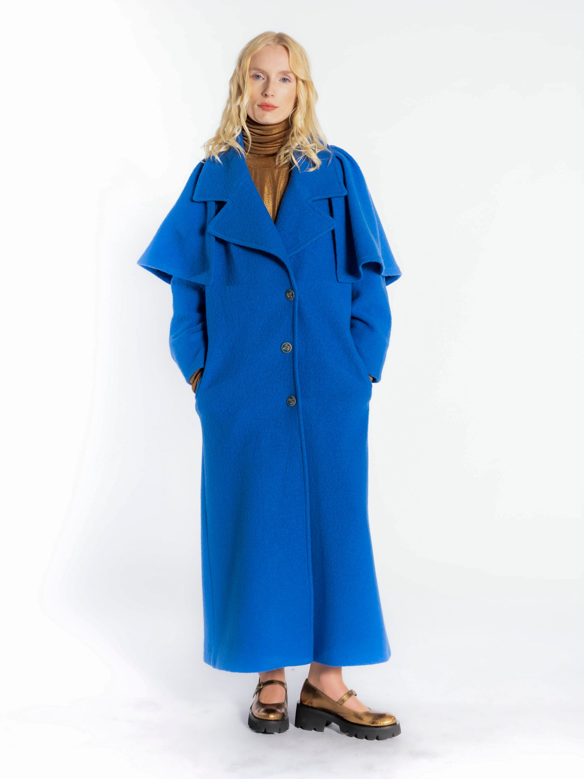 Coat Wool Electric Blue
