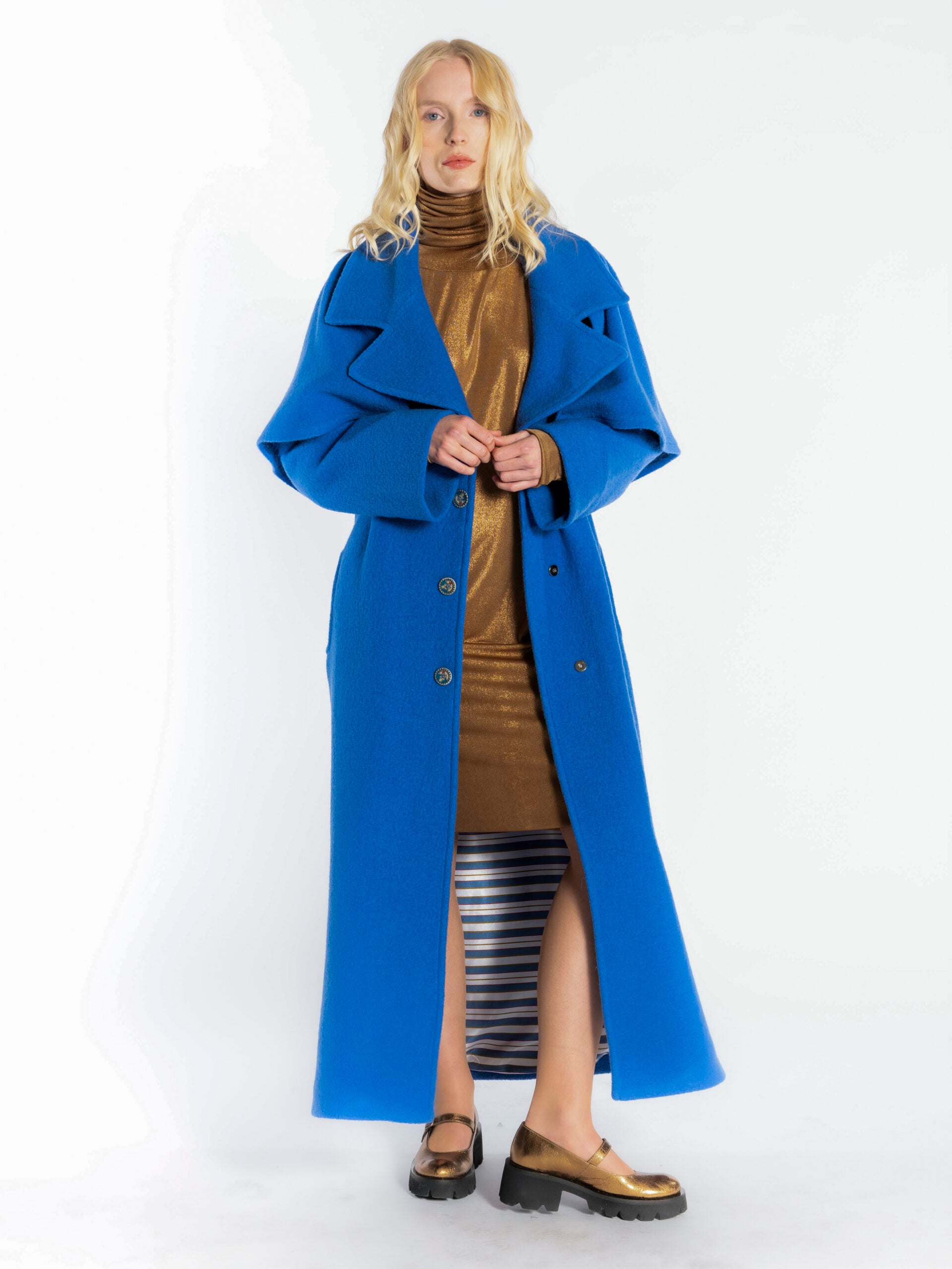 Coat Wool Electric Blue