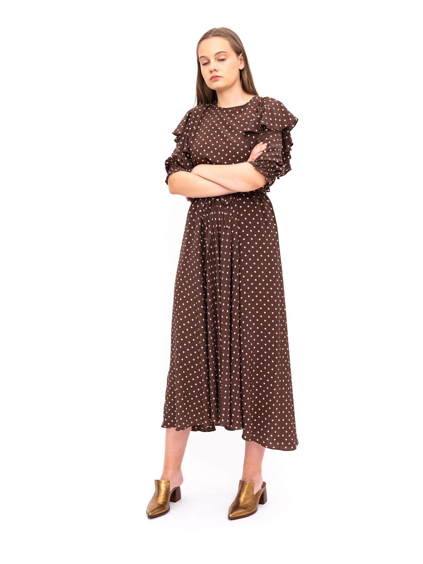 Dress Brown Polka Dots