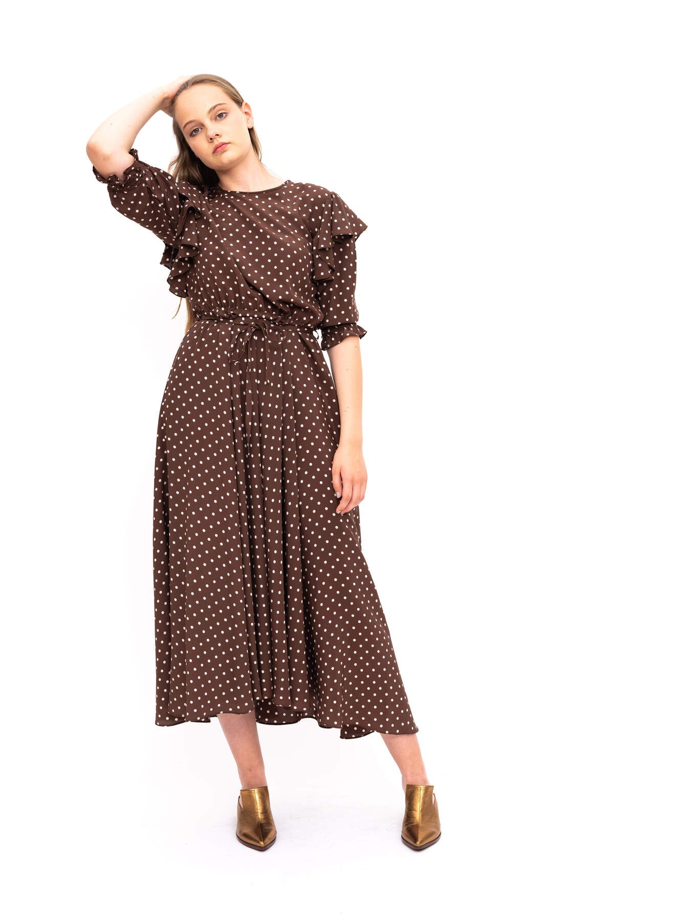 Dress Brown Polka Dots