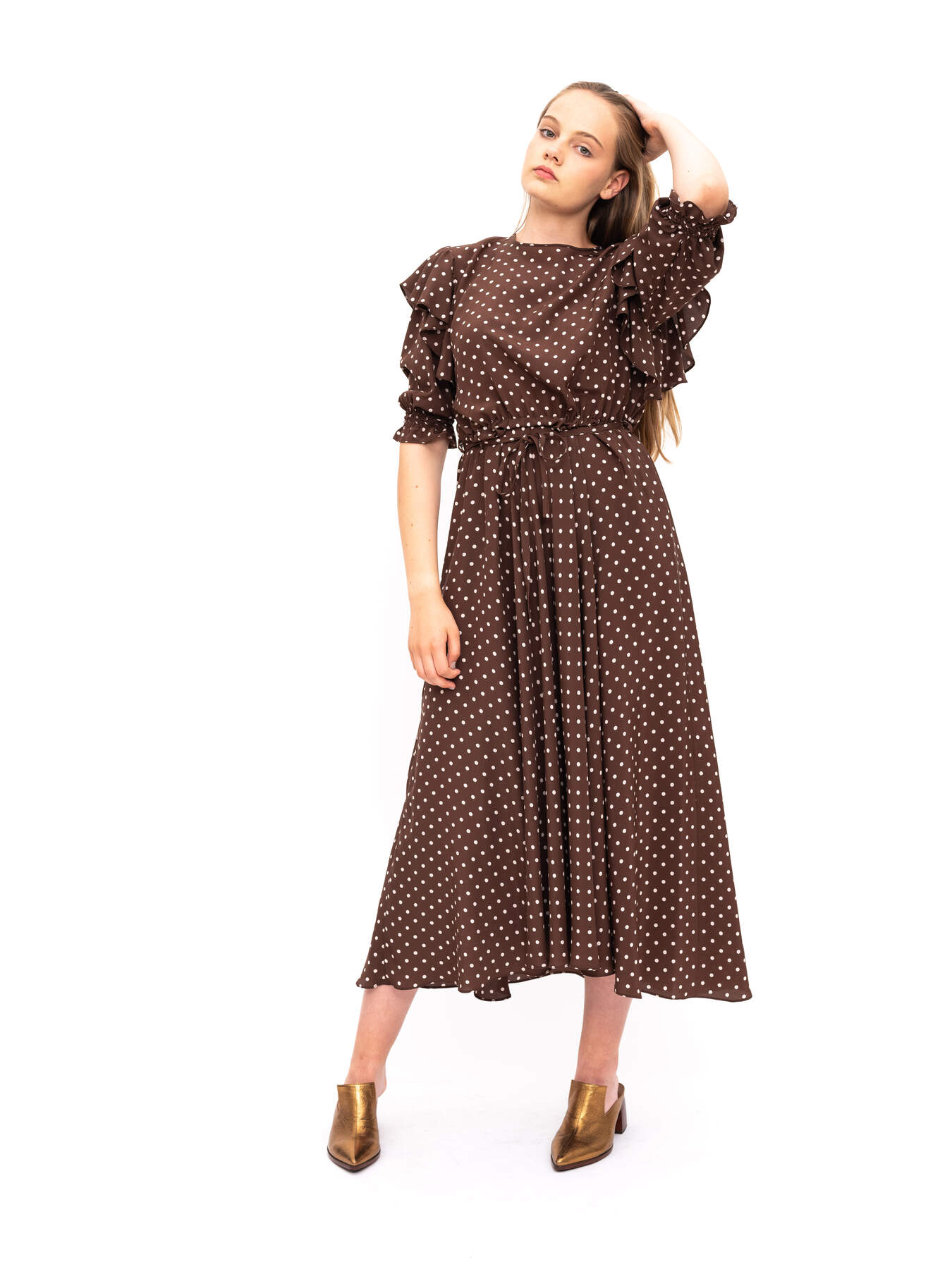 Dress Brown Polka Dots
