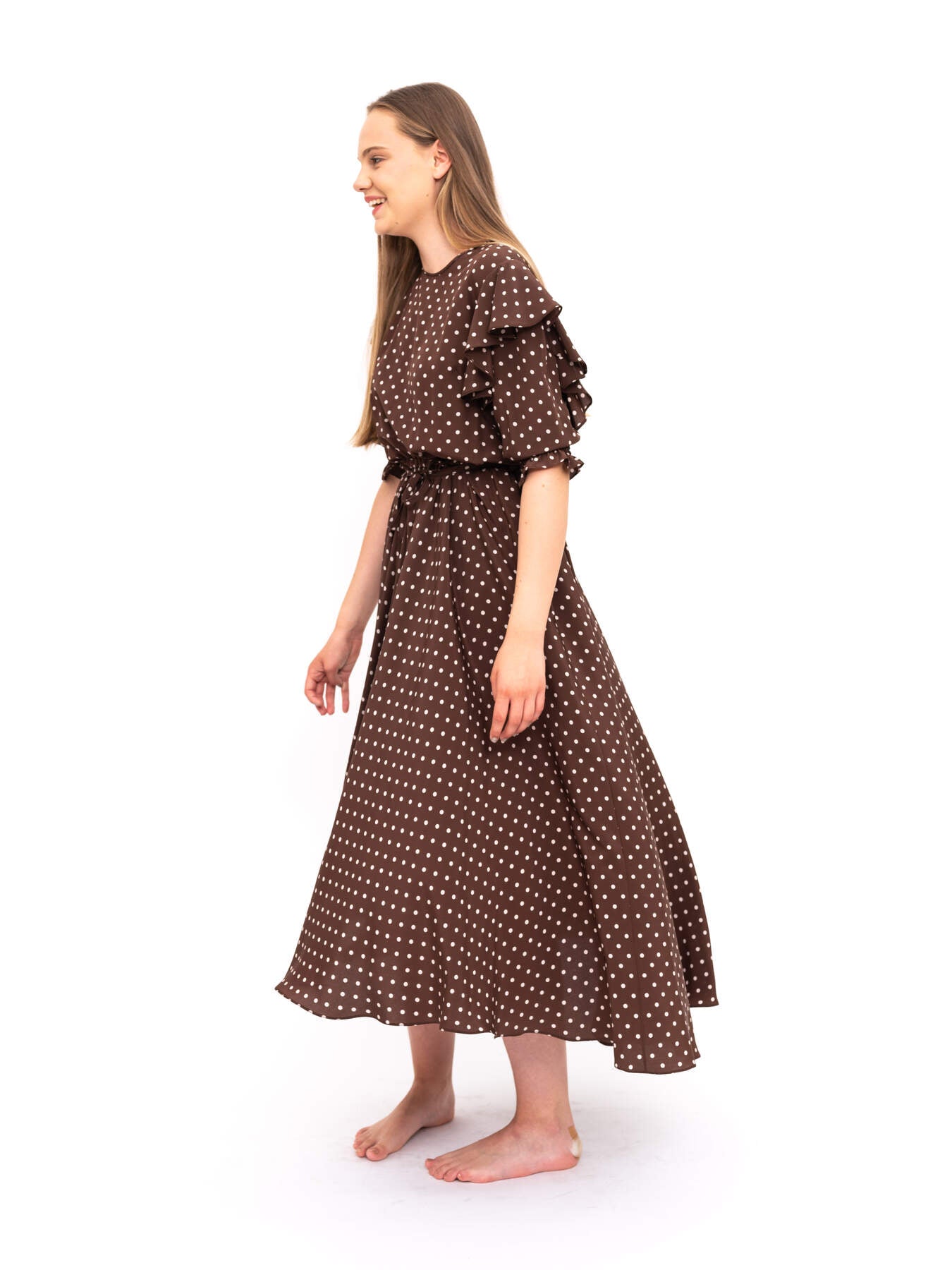 Dress Brown Polka Dots