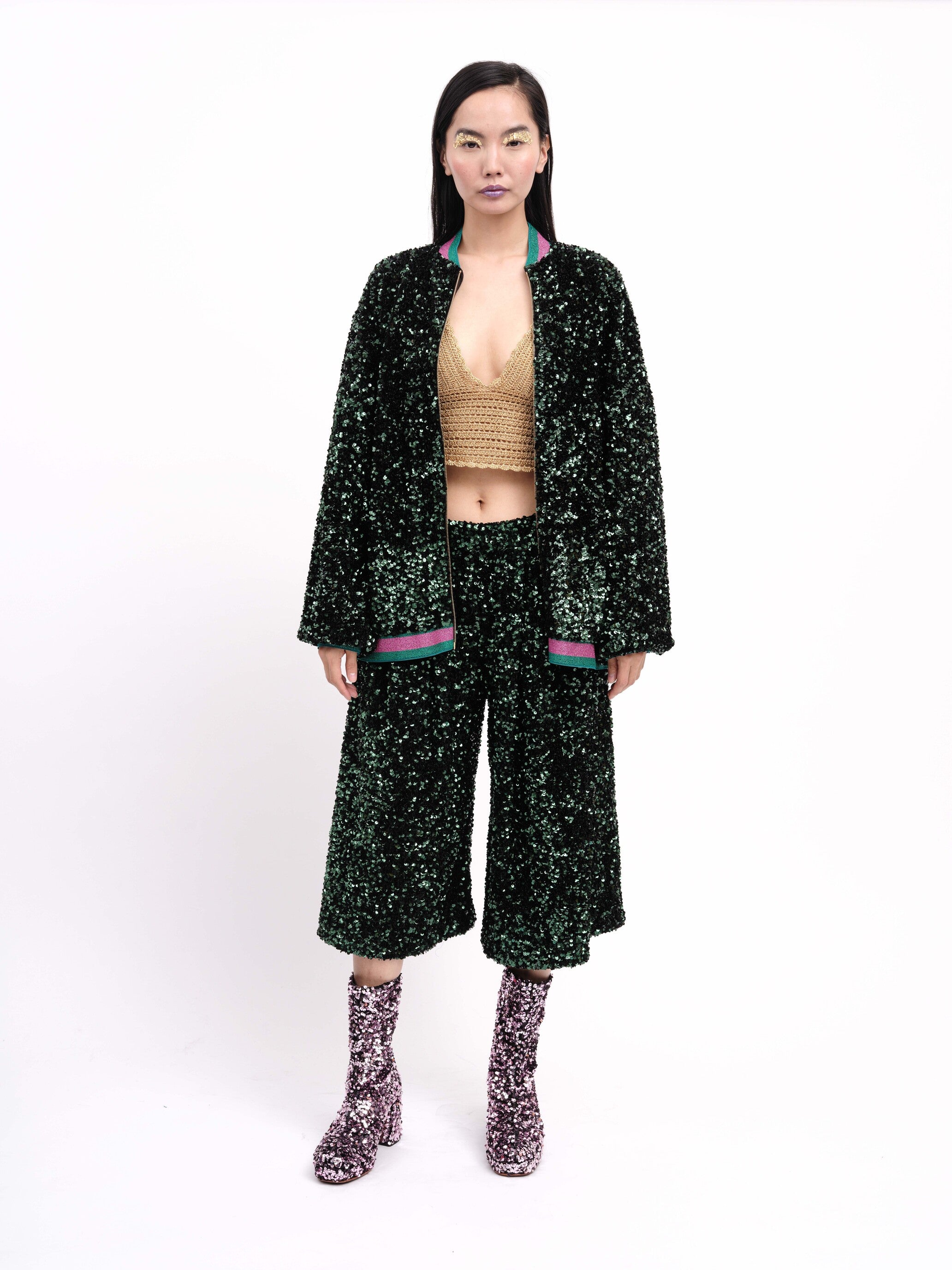 Culottes Sequins Green