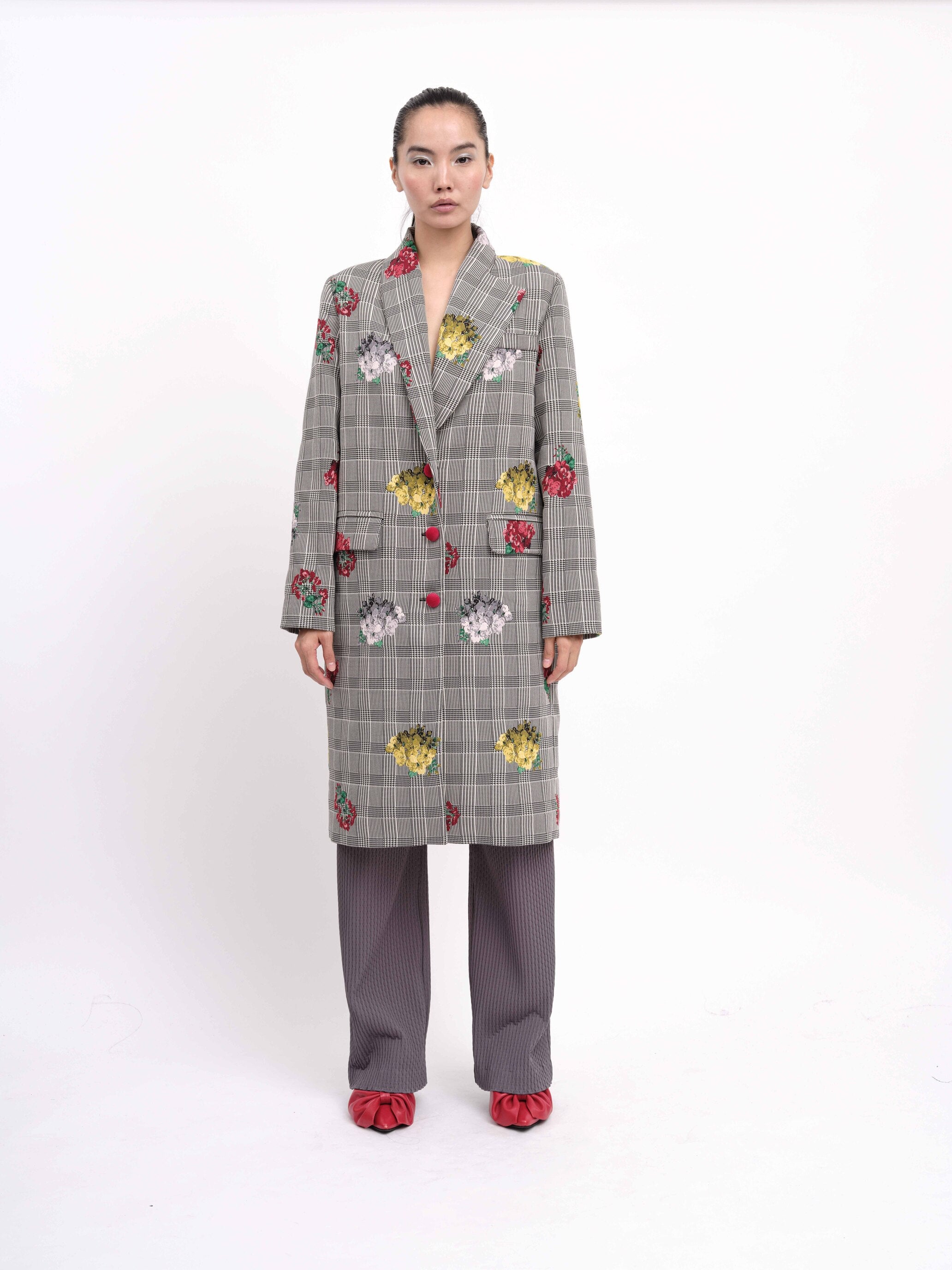 Statement Coat Flowers