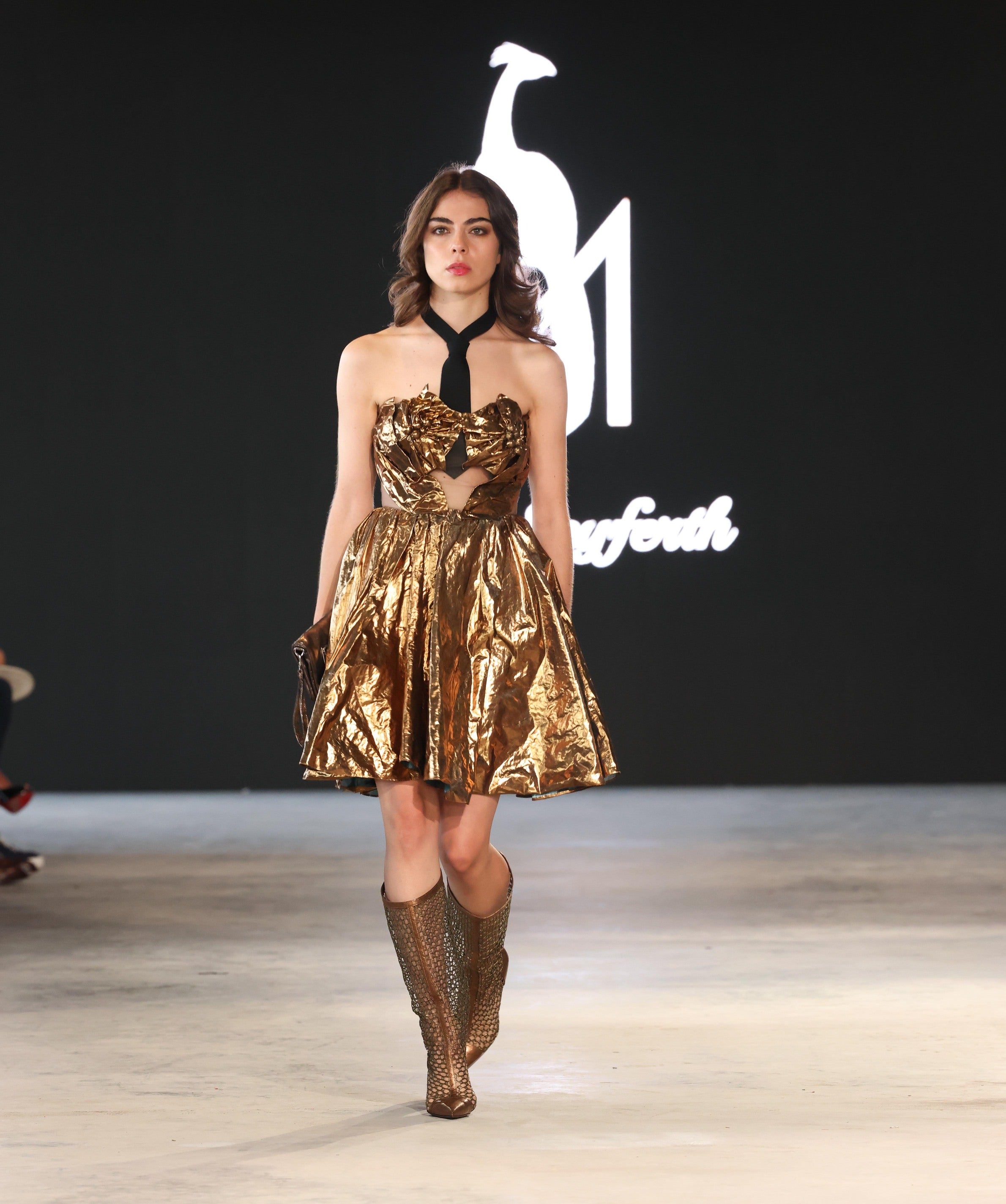 Gold Off Shoulders Dress