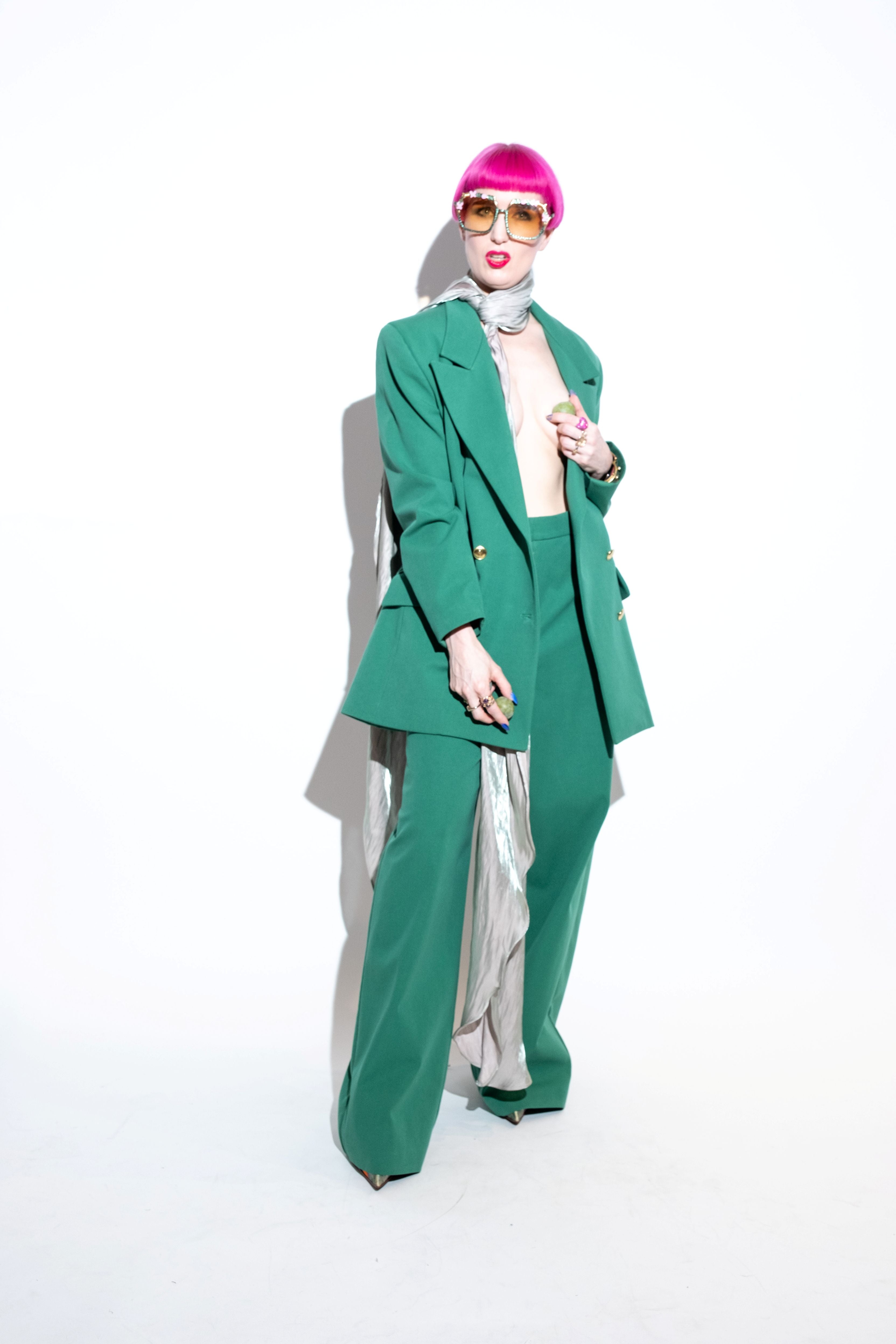 Suit Green Wide Leg