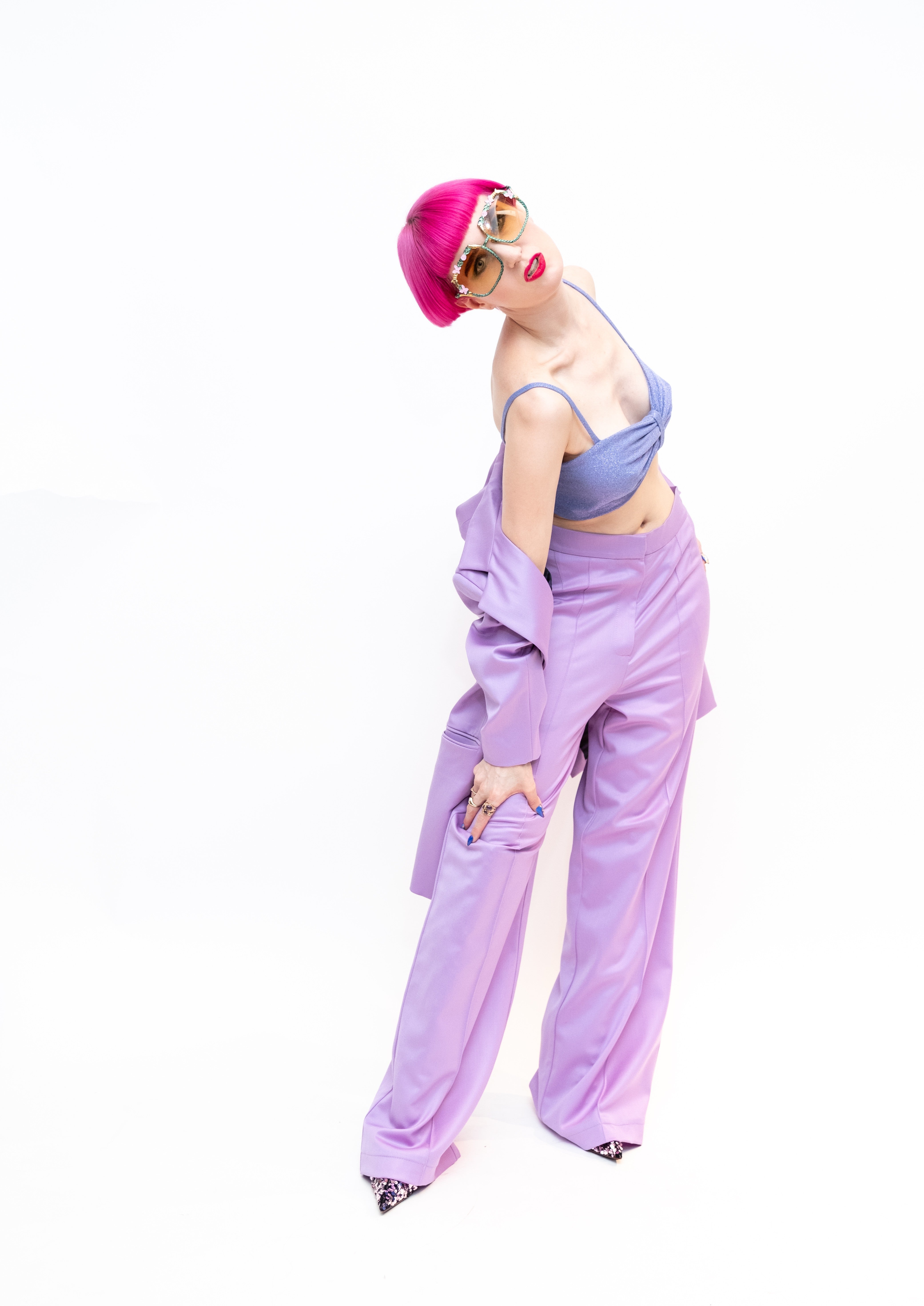 Suit Purple Wide Leg