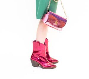Handmade Bag Metallic Light Pink
