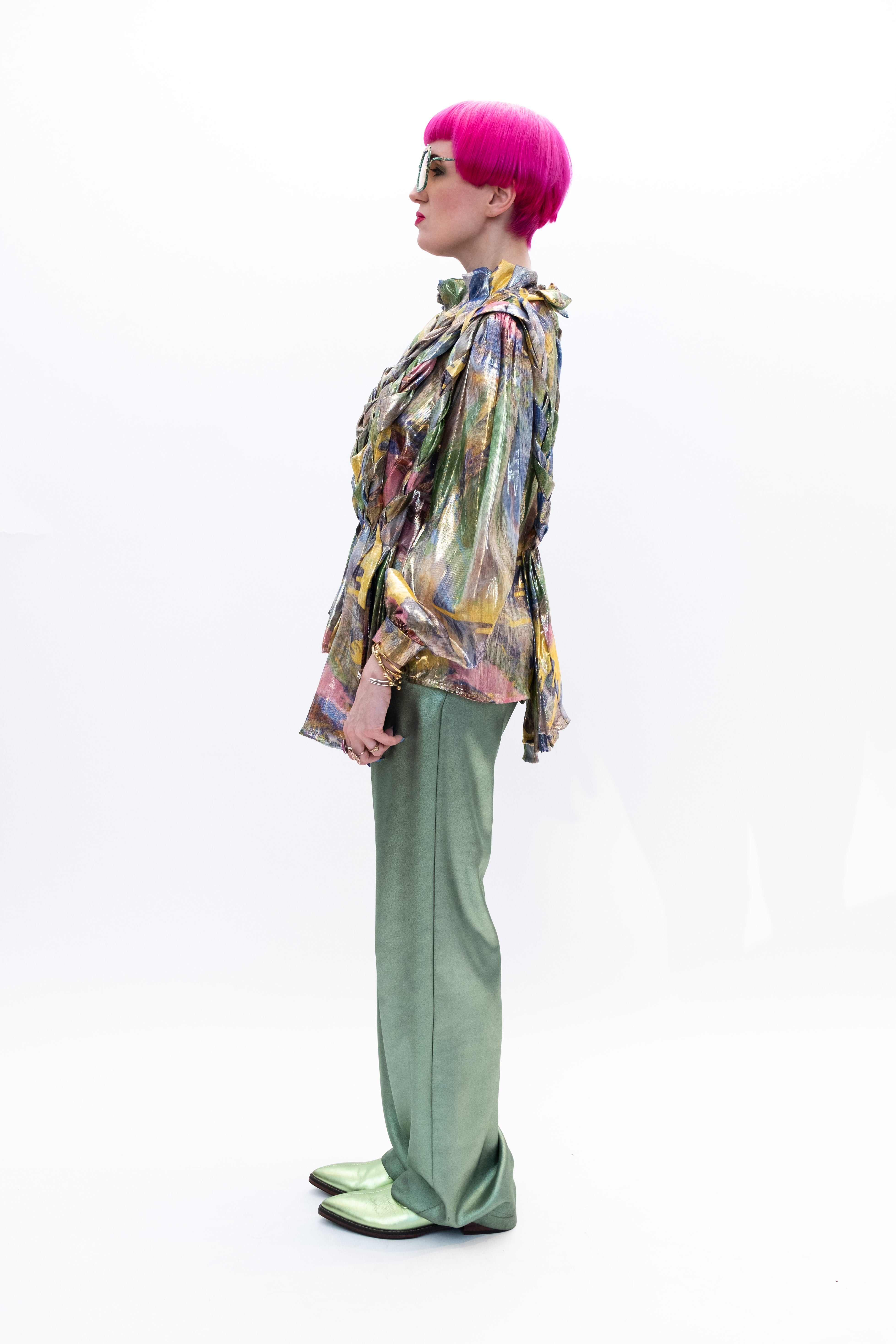 Set Blouse Pants Silk Runway Paris