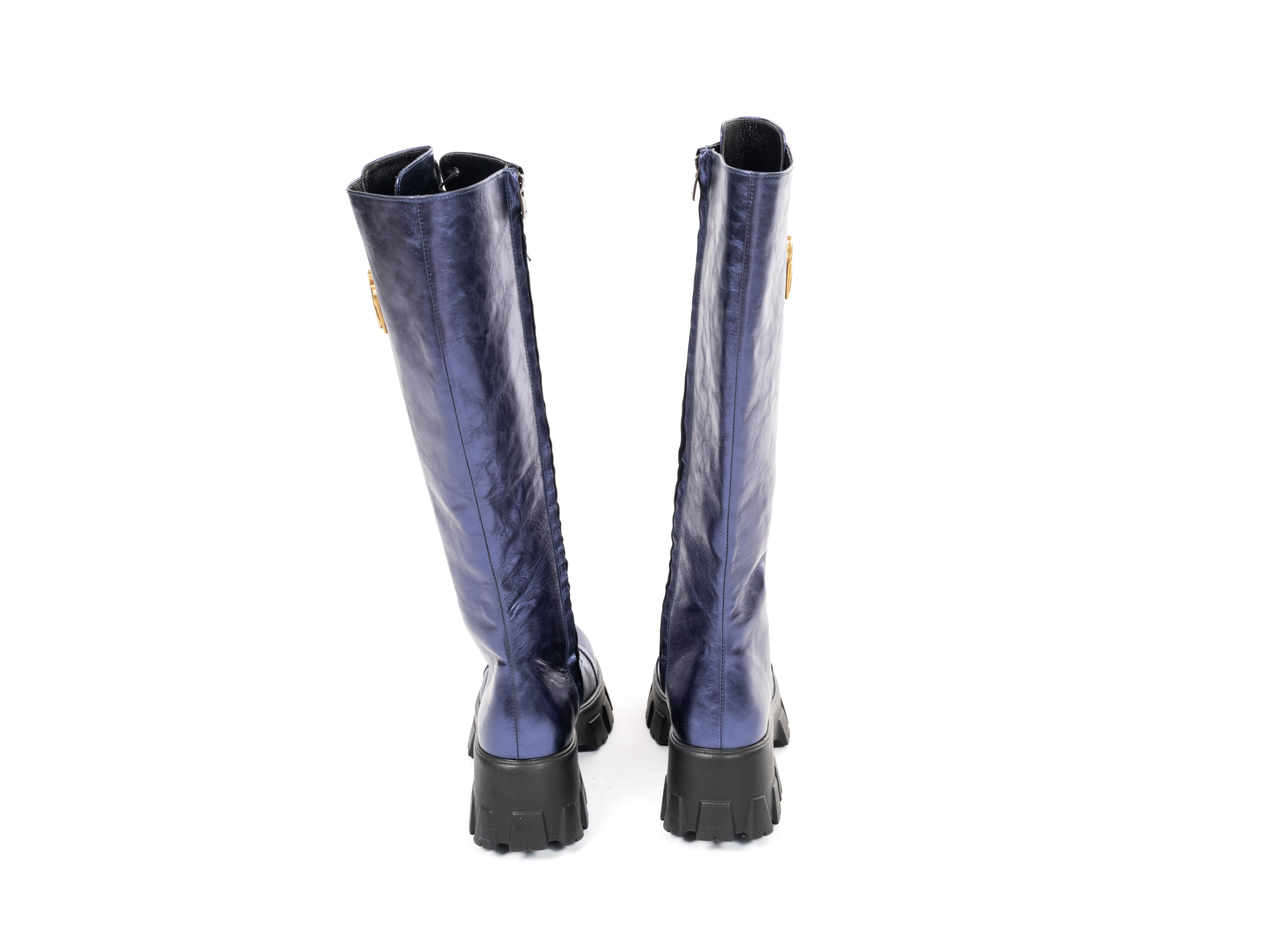 Maya Seyferth Stiefel Marineblau, Rückansicht mit Profilsohle