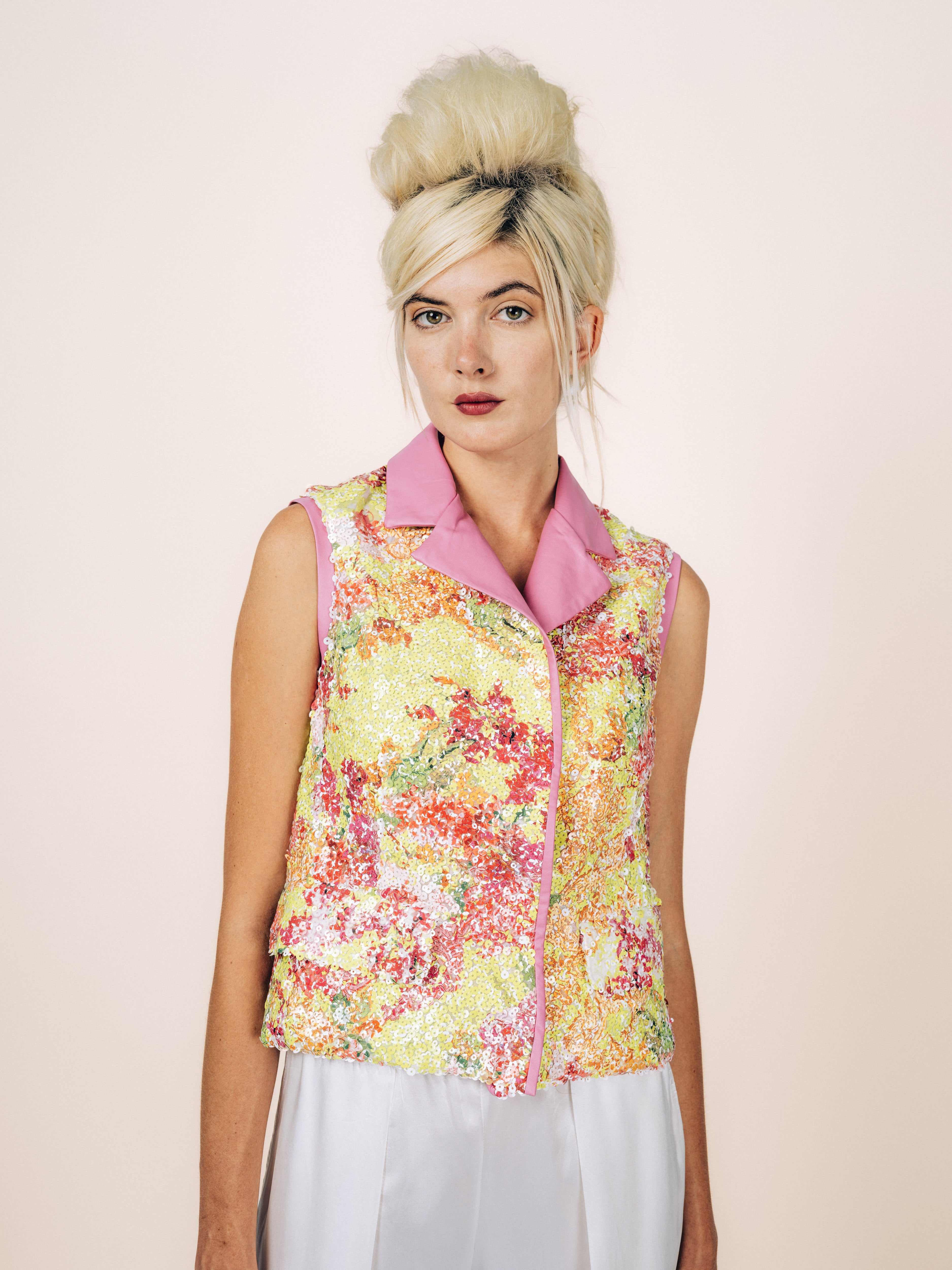 Vest Sequins Floral – front