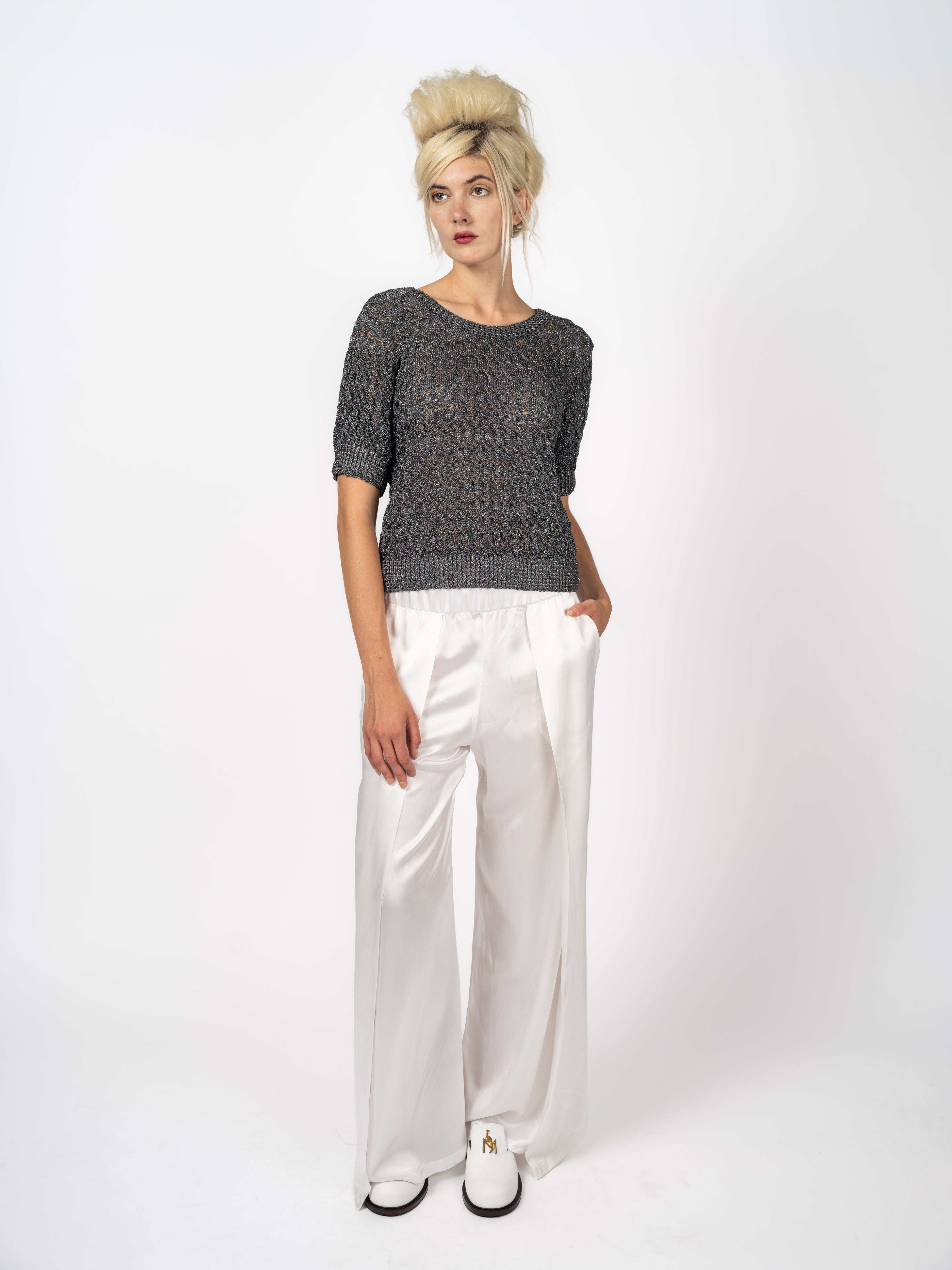 Knit Top Anthracite – front